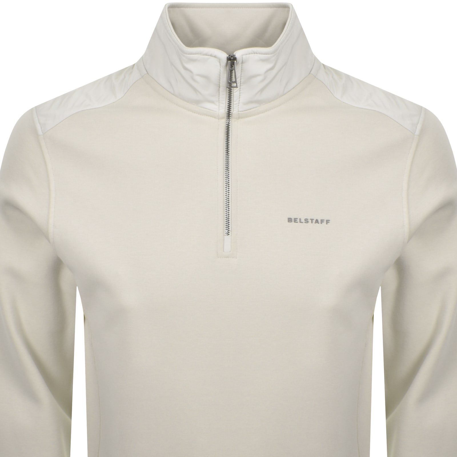 Belstaff Alloy Quarter Zip Sweatshirt Beige In Neutral