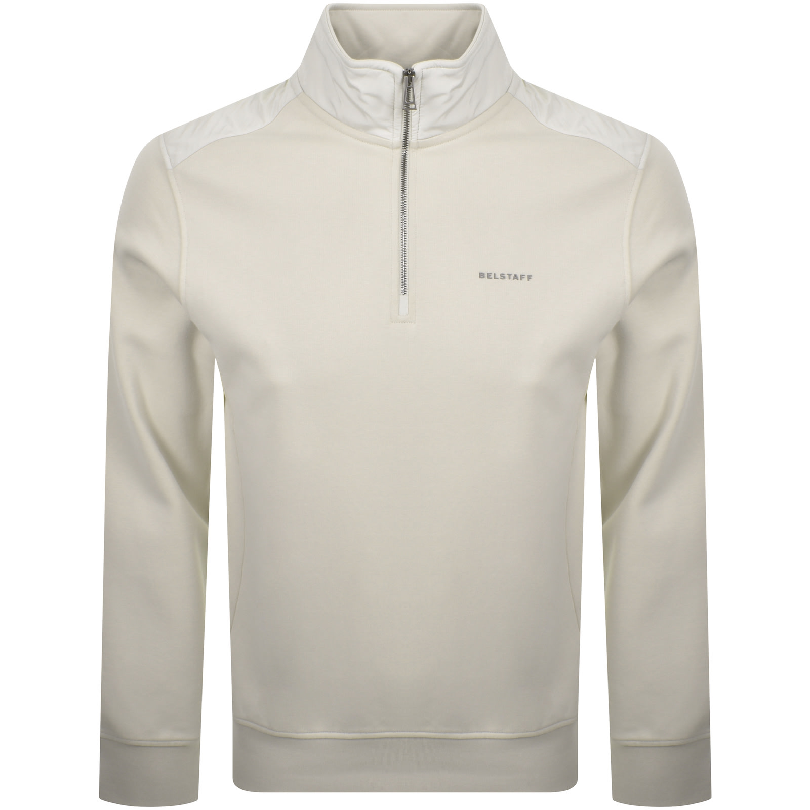 Belstaff Alloy Quarter Zip Sweatshirt Beige In Neutral