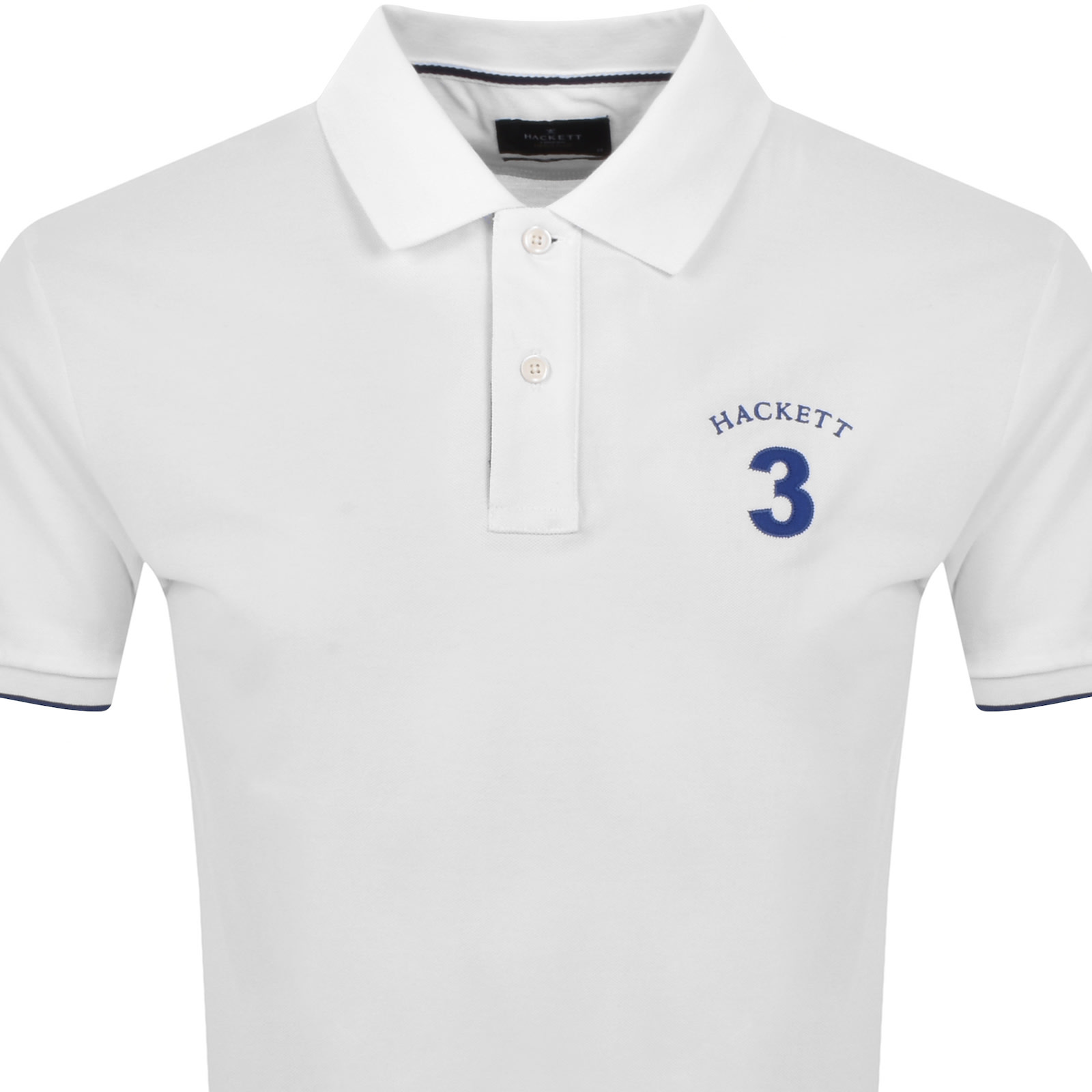 HACKETT HACKETT HERITAGE NUMBER POLO T SHIRT WHITE