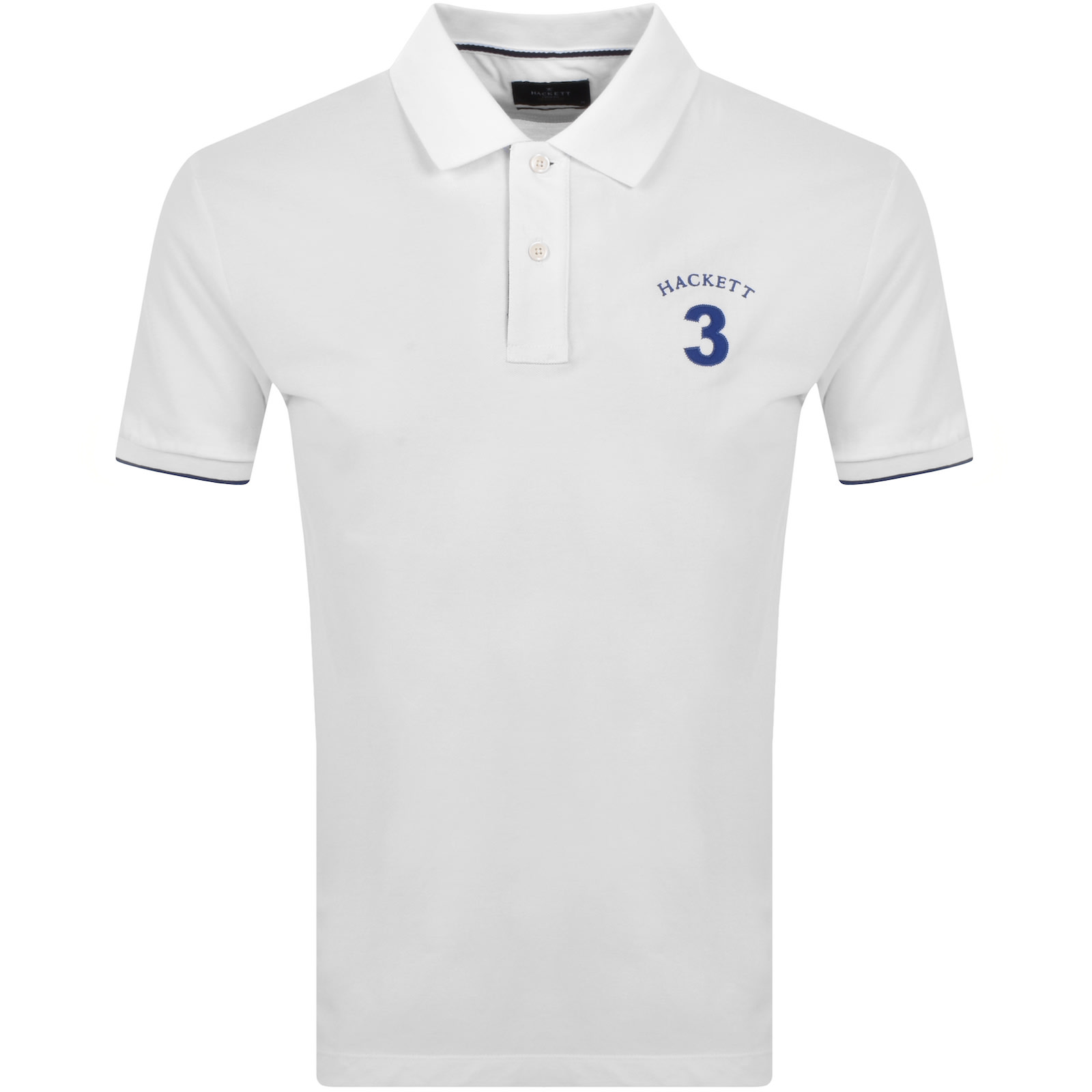 HACKETT HACKETT HERITAGE NUMBER POLO T SHIRT WHITE