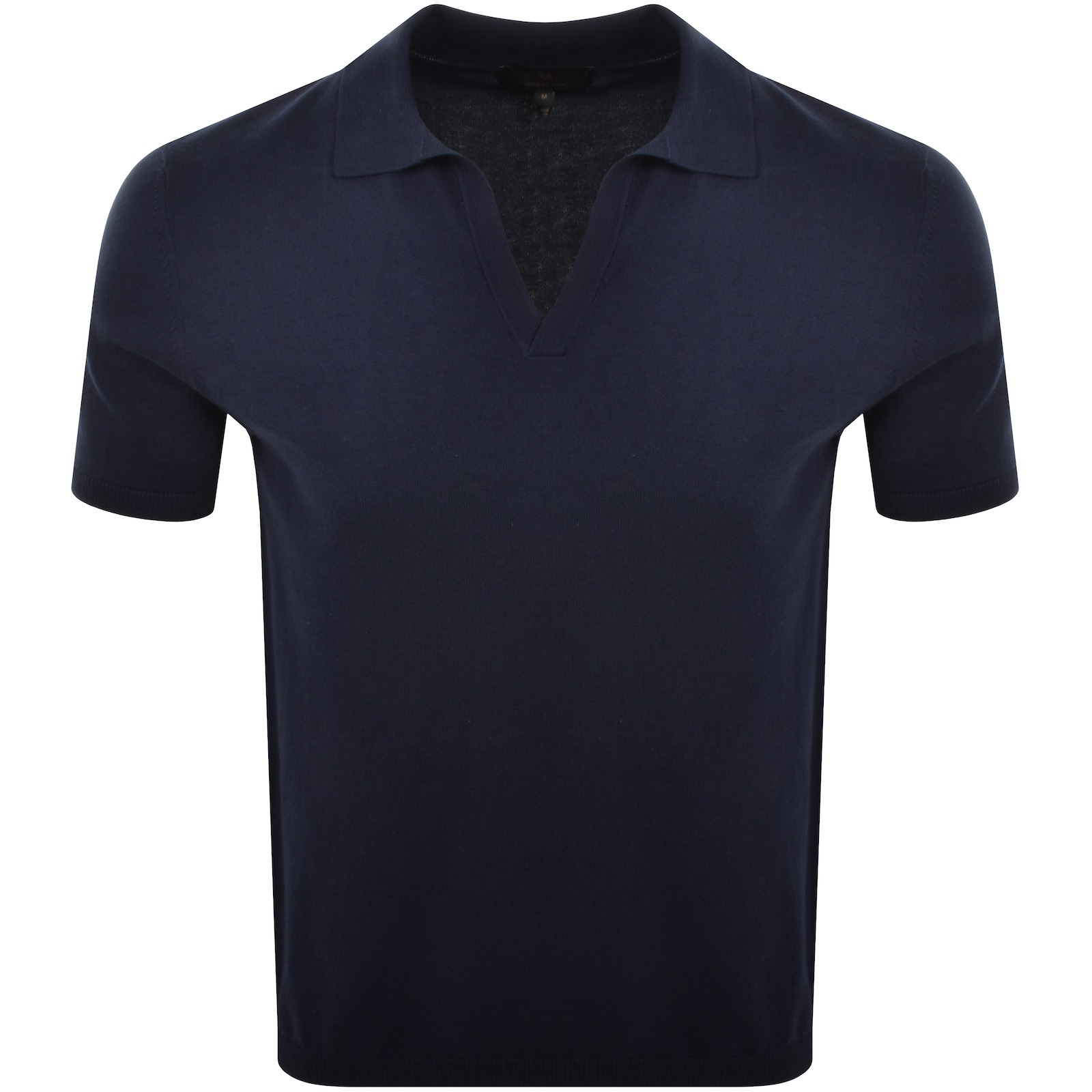 Belstaff Coast Knitted Polo T Shirt Navy In Blue