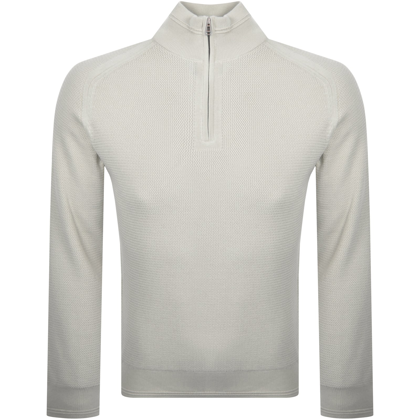 Belstaff Guide Quarter Zip Jumper Stone Beige In White