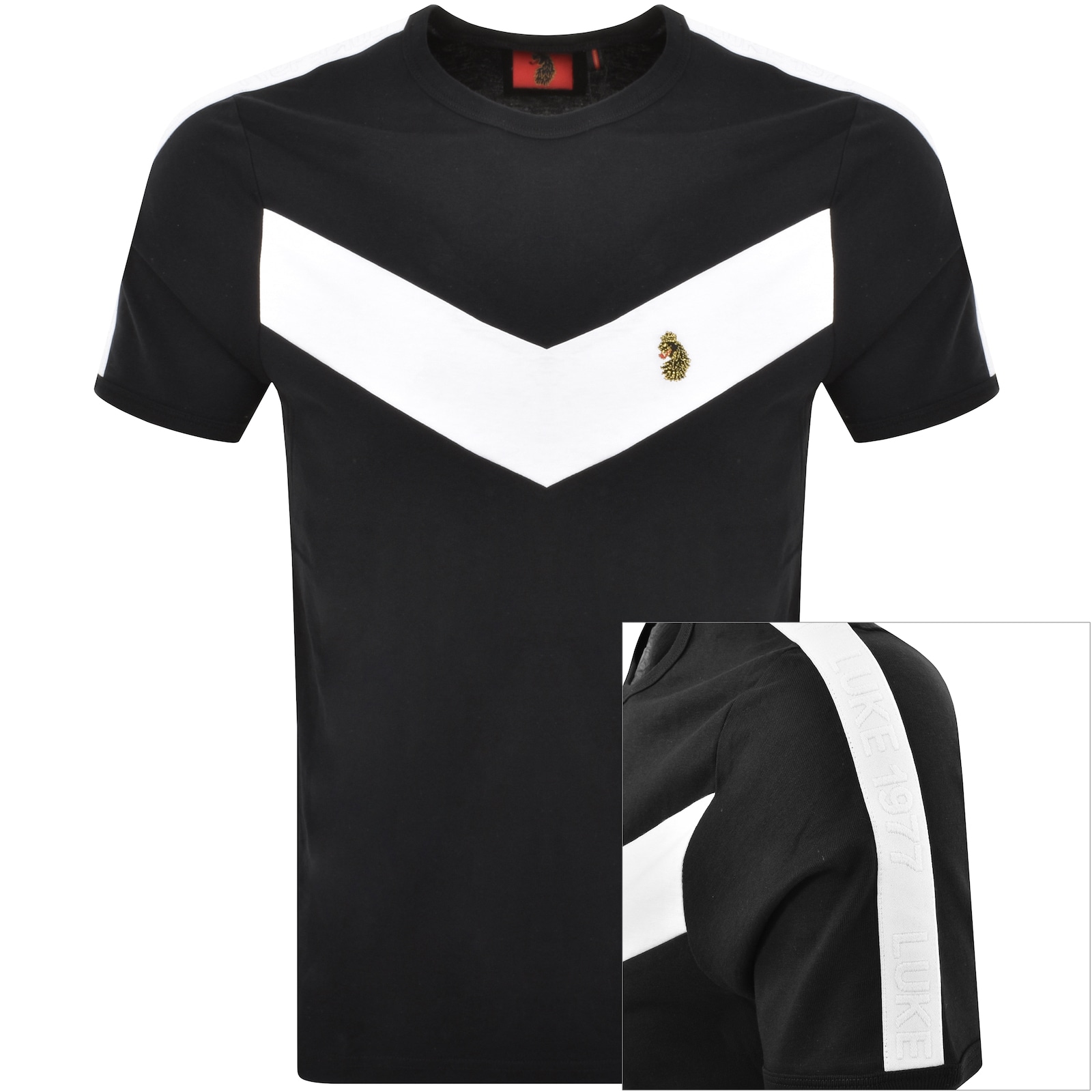 Luke 1977 Calvia Chevron T Shirt Black In Black