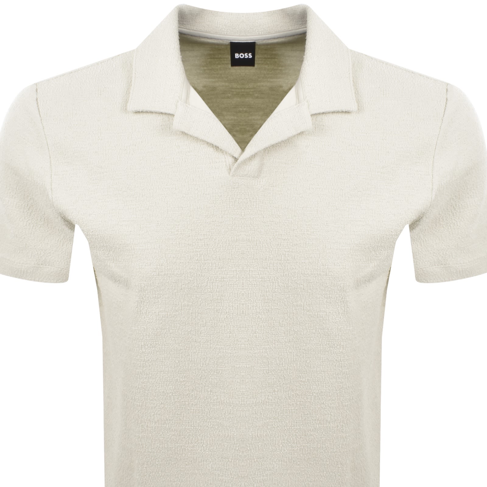 Shop Hugo Boss Boss C Pye 11 Terrycloth Polo Cream