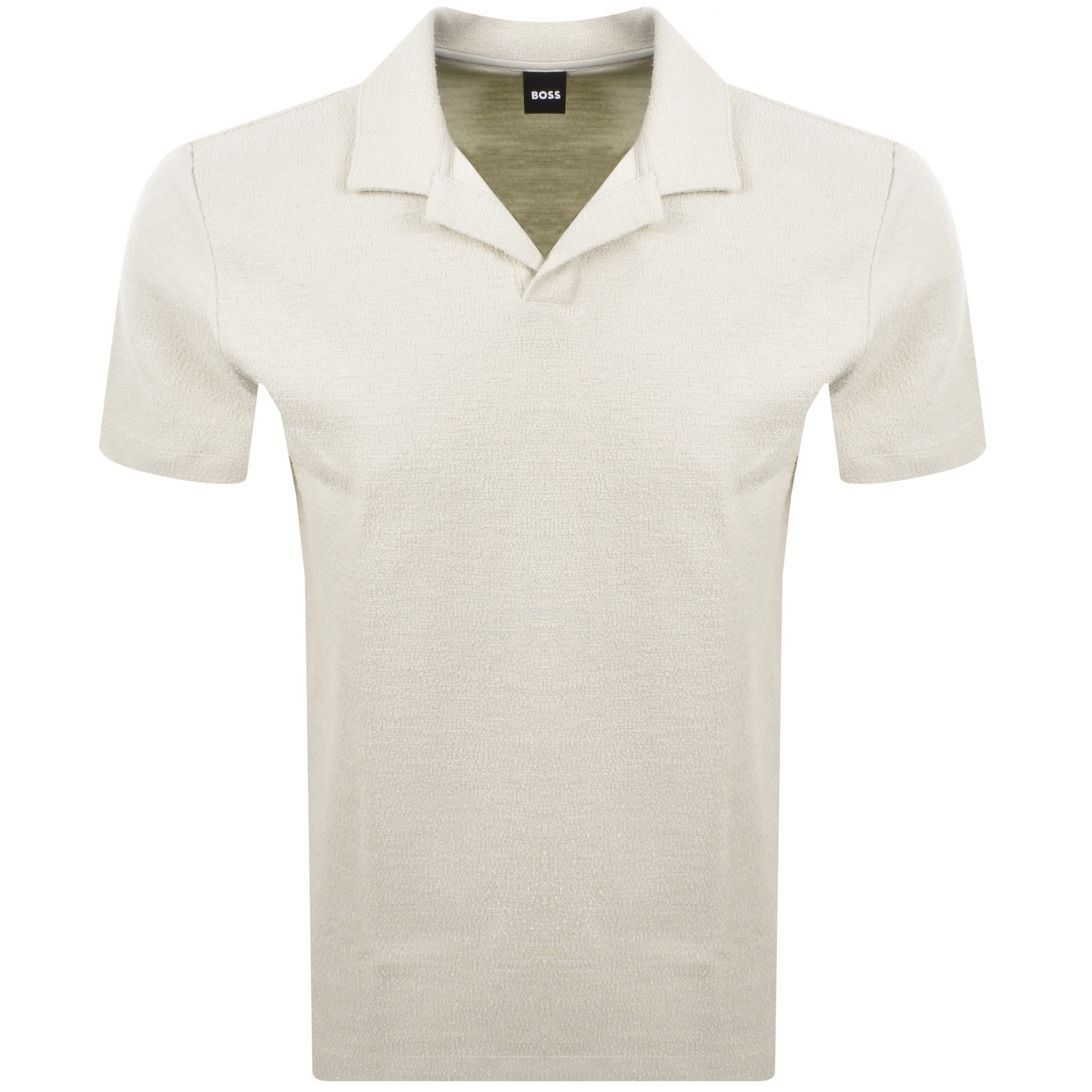 Shop Hugo Boss Boss C Pye 11 Terrycloth Polo Cream