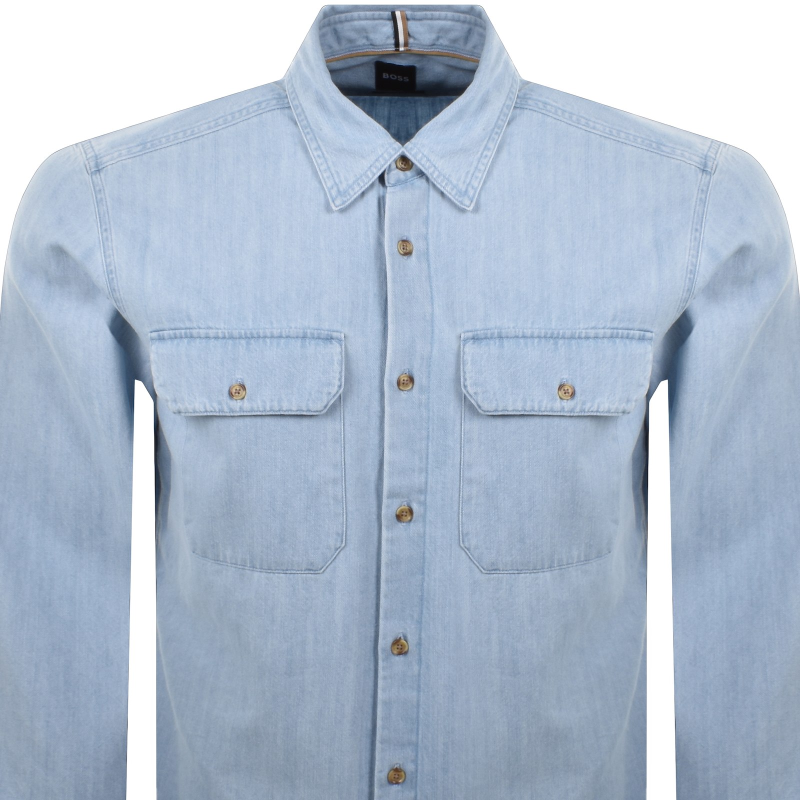 Hugo Boss Boss H Cory Denim Overshirt Light Blue In Blue