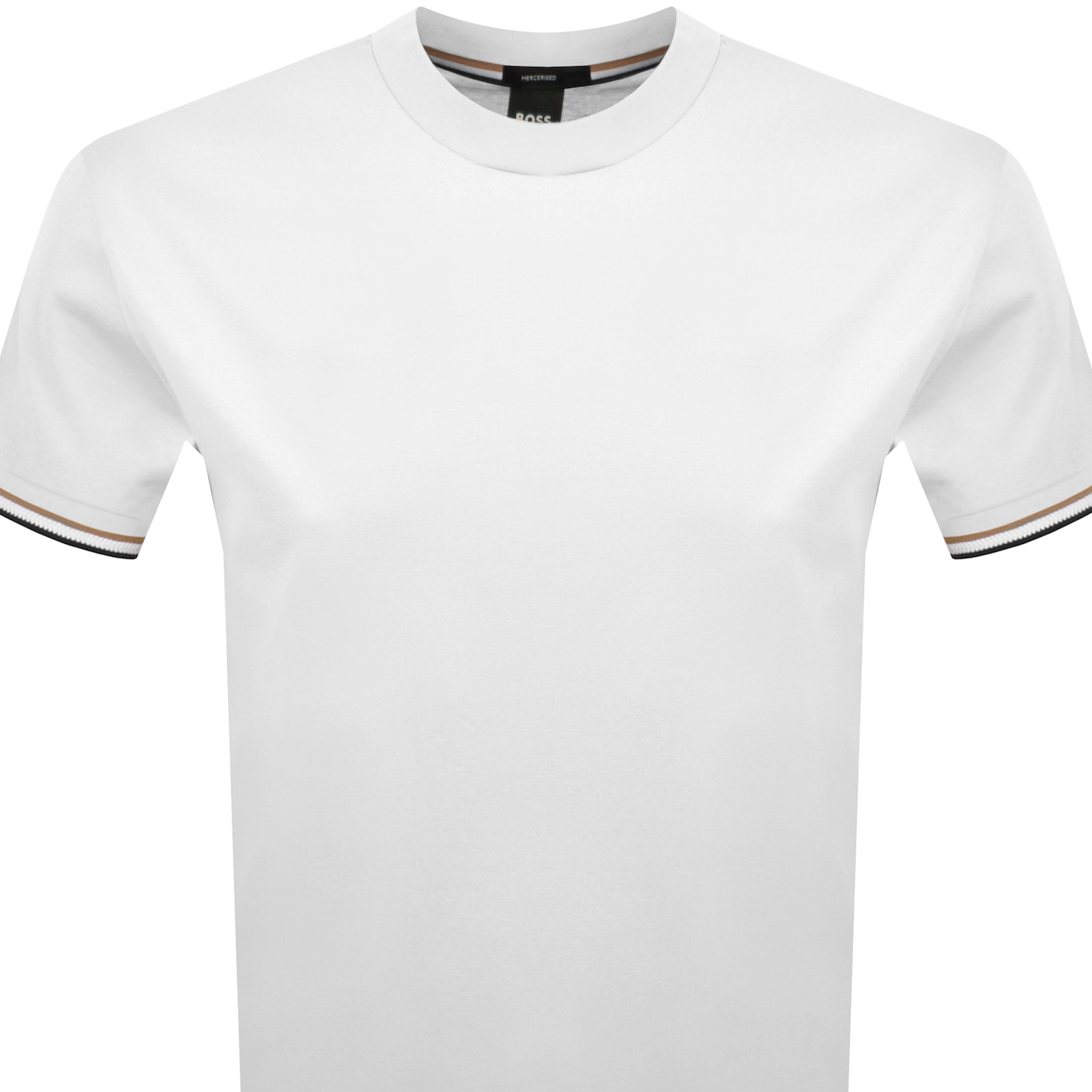 Hugo Boss Mens White Striped-trim Regular-fit Cotton-jersey T-shirt Xxl