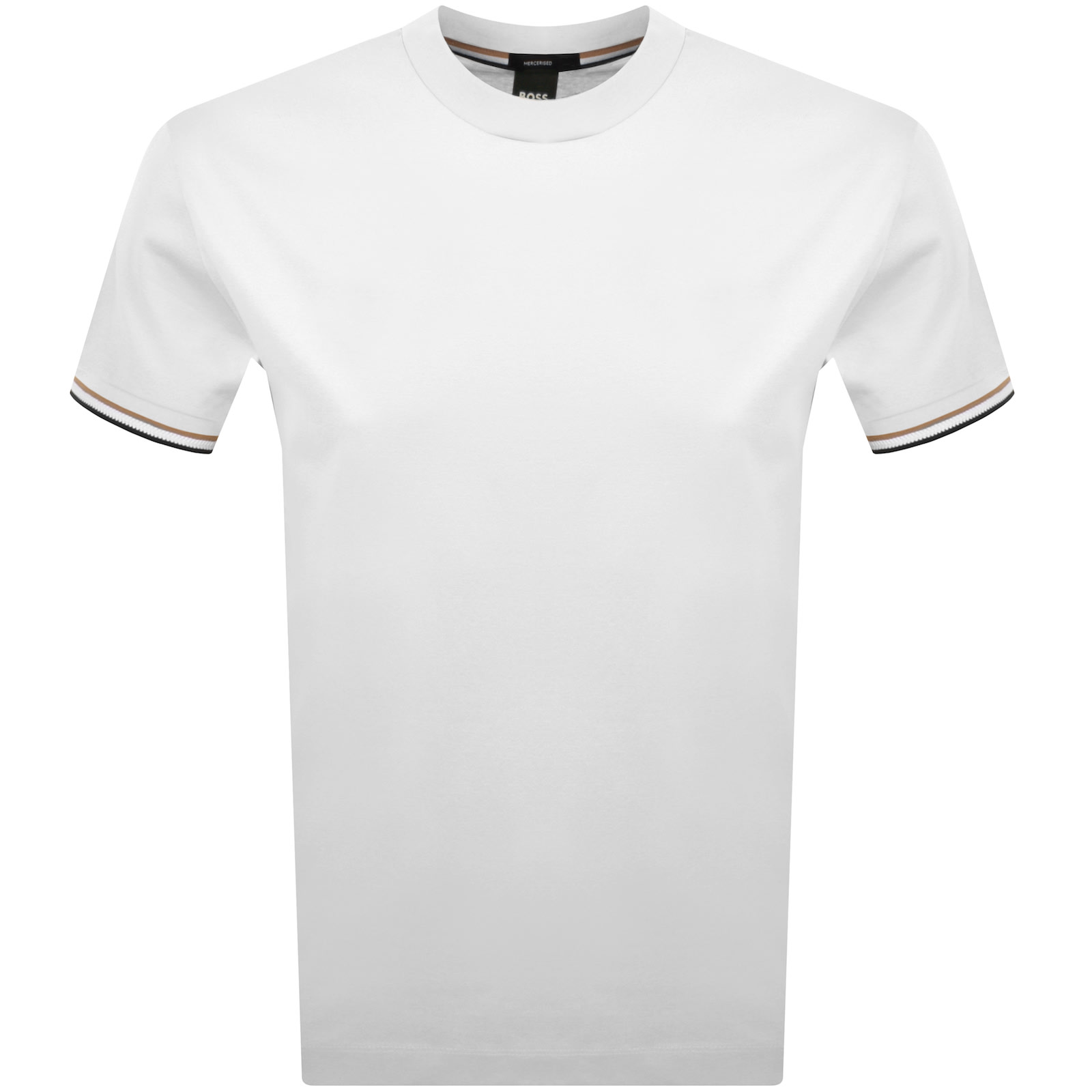 Hugo Boss Mens White Striped-trim Regular-fit Cotton-jersey T-shirt Xxl