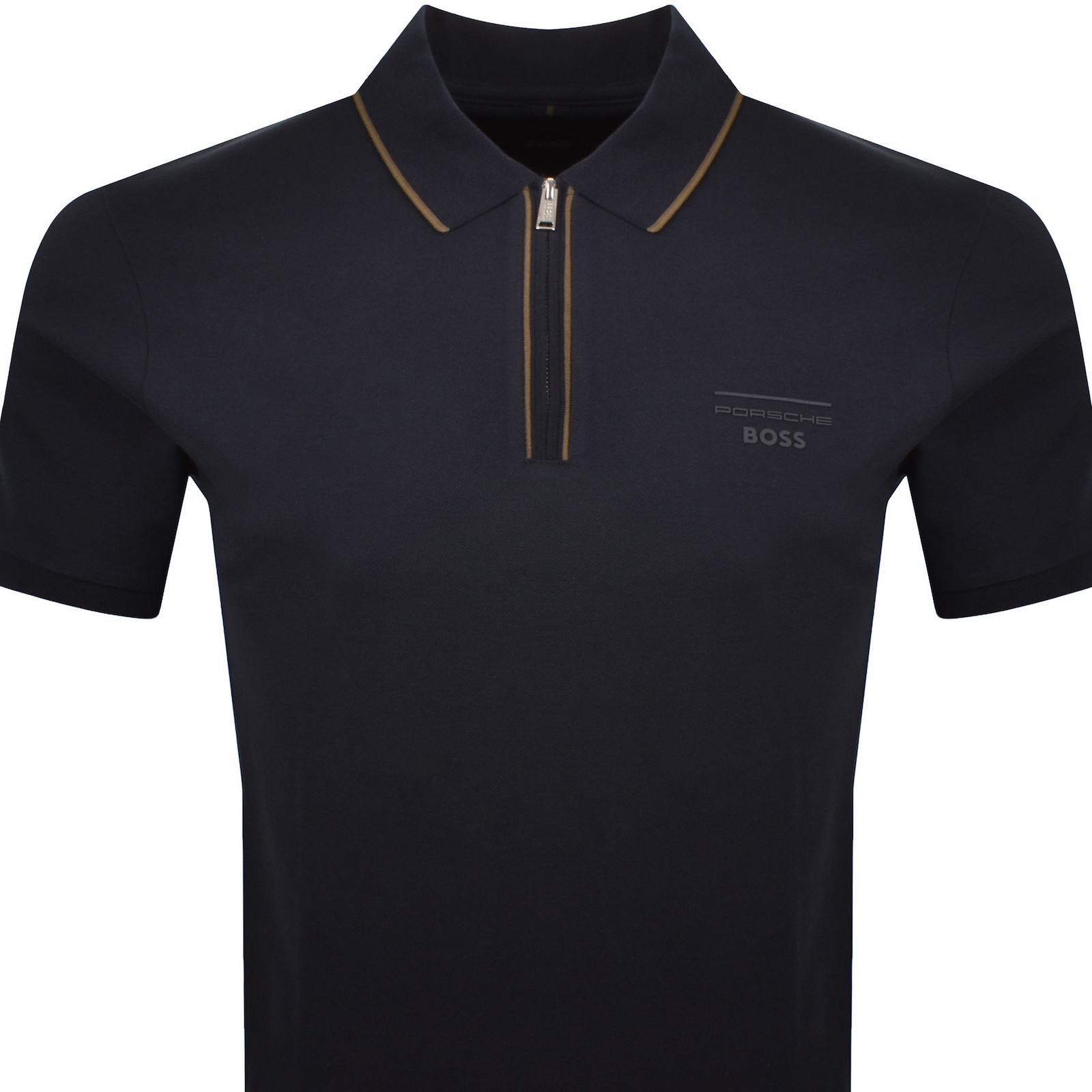 HUGO BOSS BOSS X PORSCHE QUARTER ZIP POLO NAVY