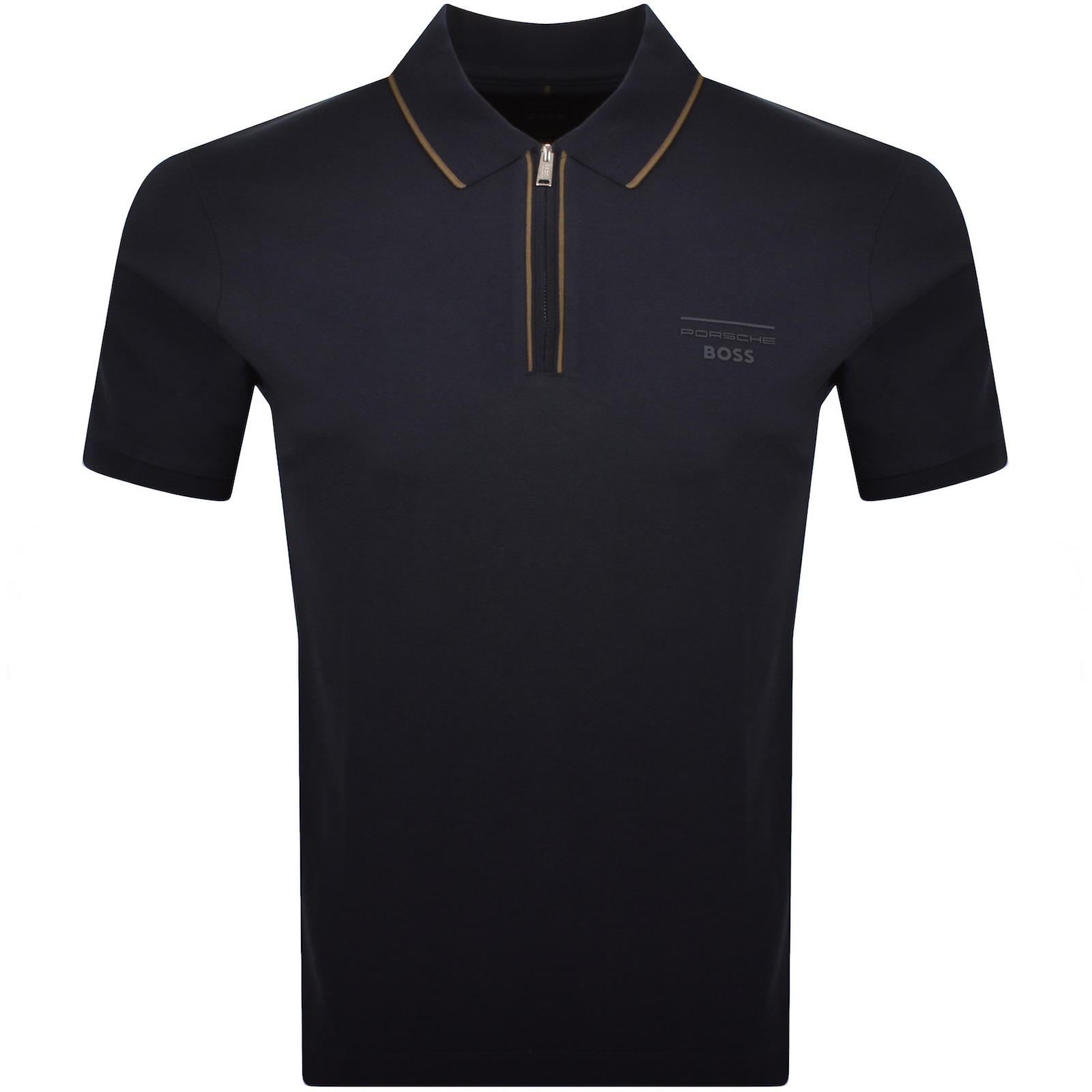 HUGO BOSS BOSS X PORSCHE QUARTER ZIP POLO NAVY