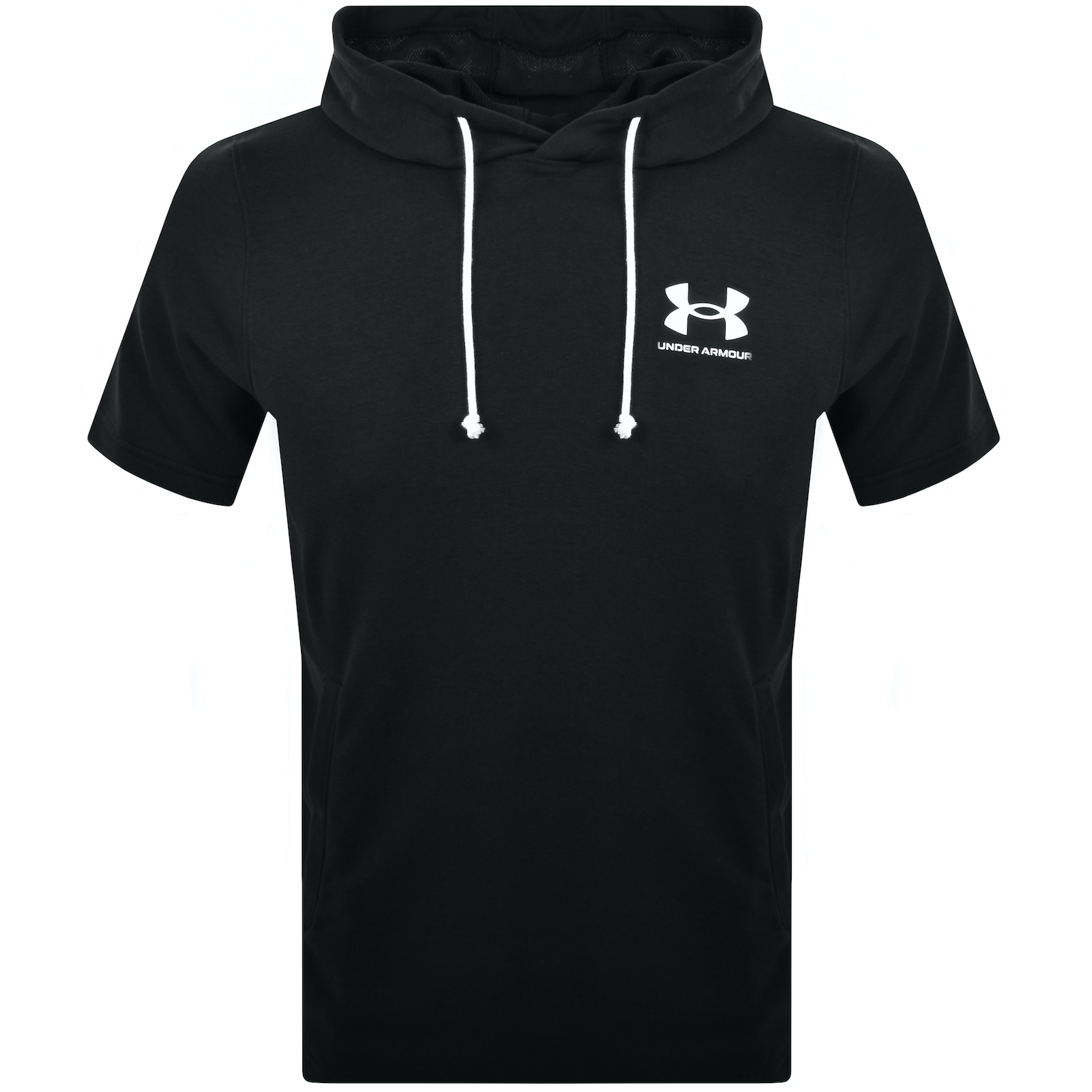 Under Armour Terry Short Sleeve Hoodie Black In Black