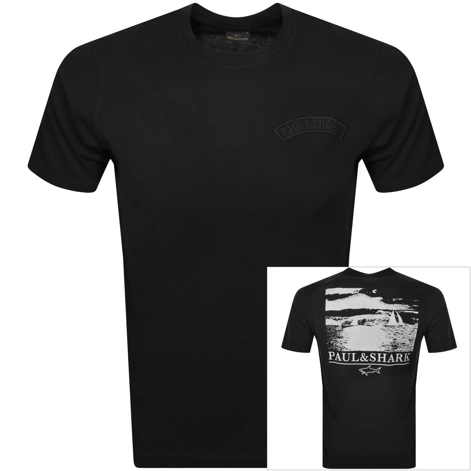 Paul &amp; Shark Paul And Shark Logo T Shirt Black In Black