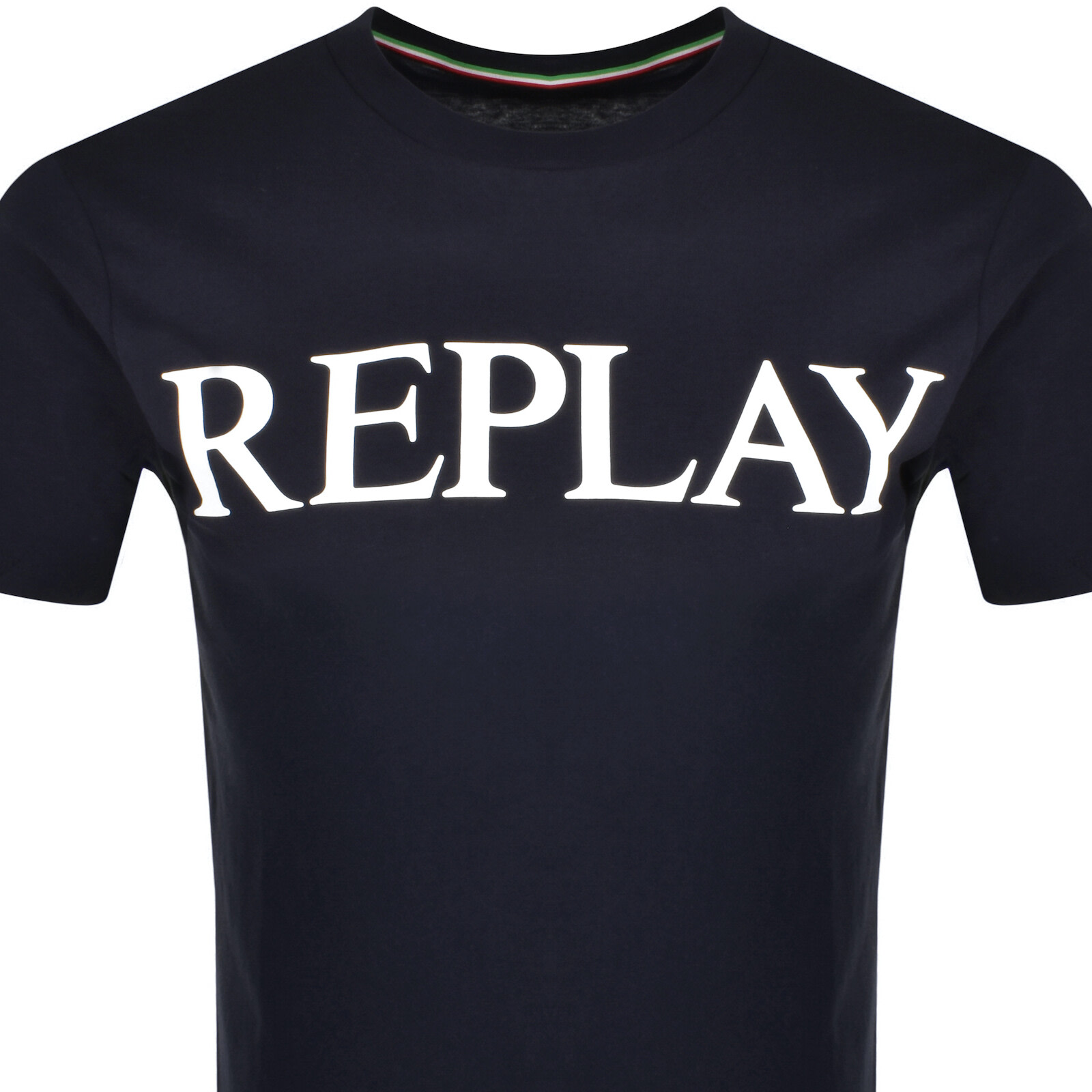Replay Logo T Shirt Black In Navy