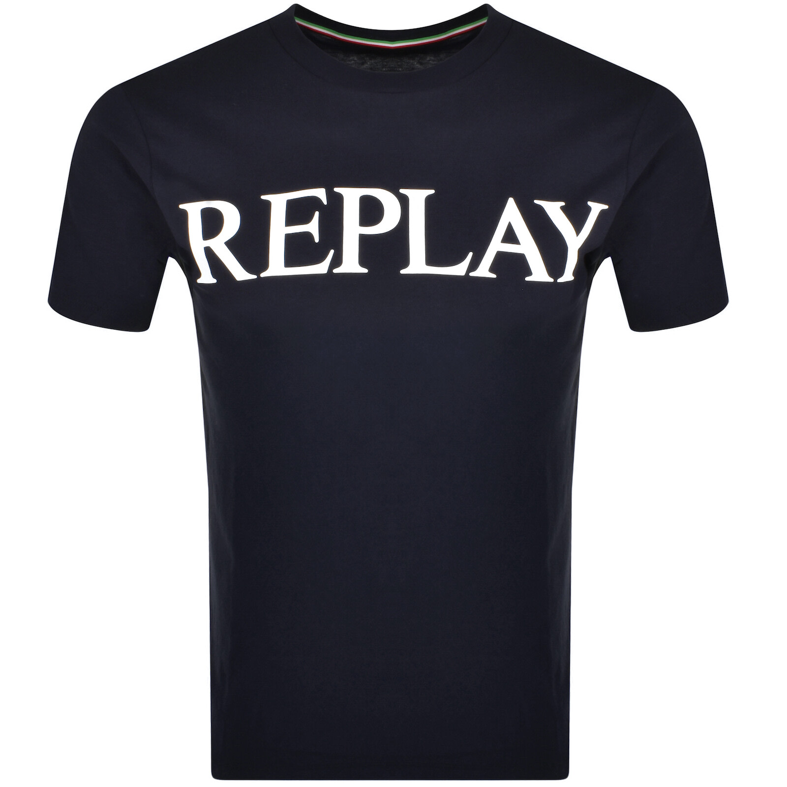 Replay Logo T Shirt Black In Navy
