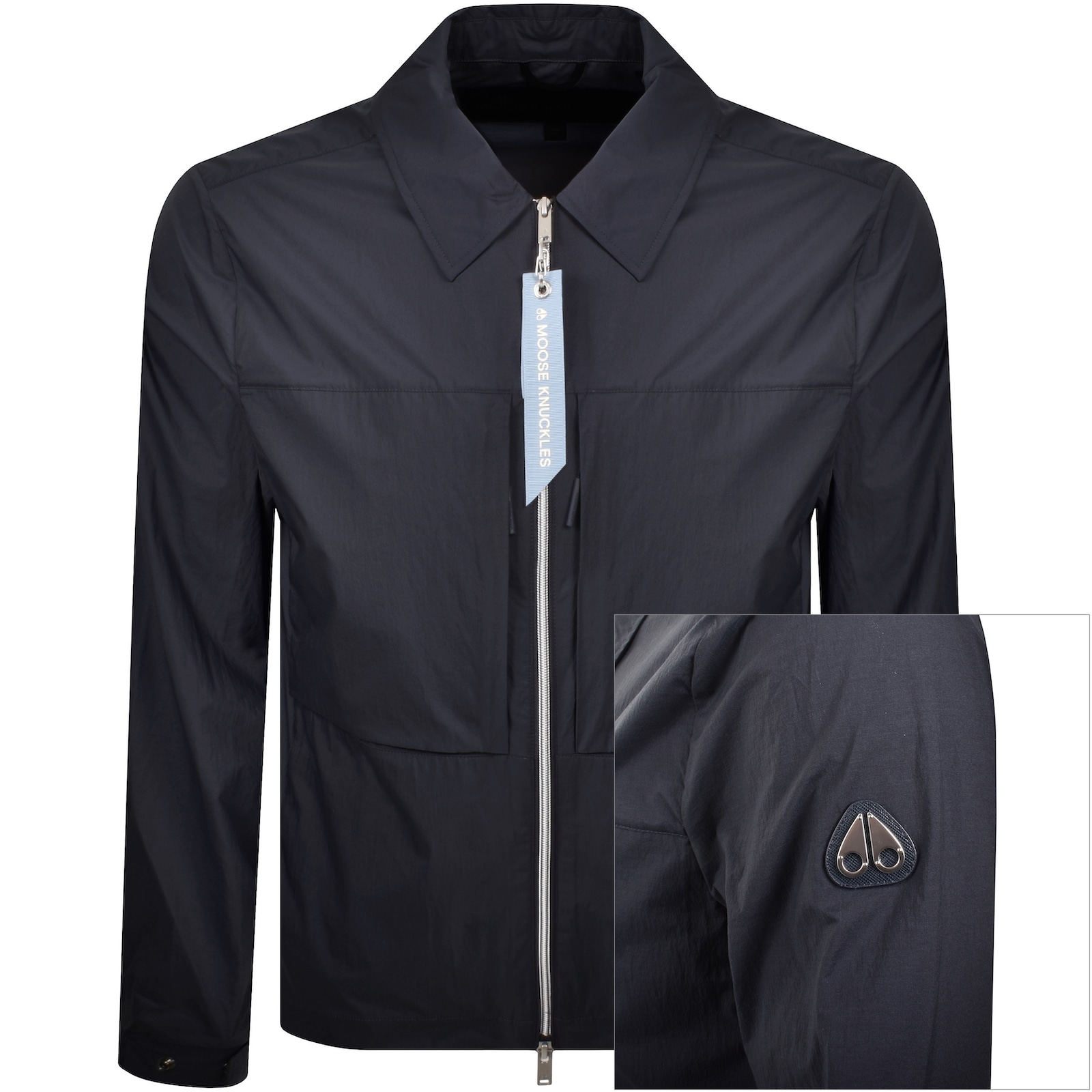 Moose Knuckles Waverly Overshirt Navy In Black