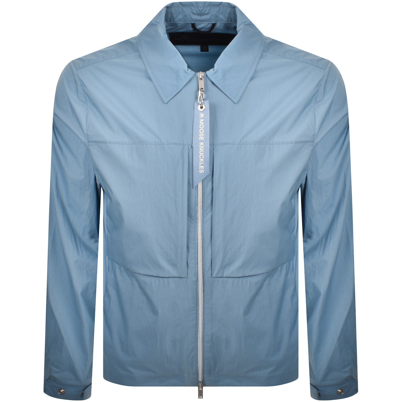 Shop Moose Knuckles Waverly Overshirt Sea Blue