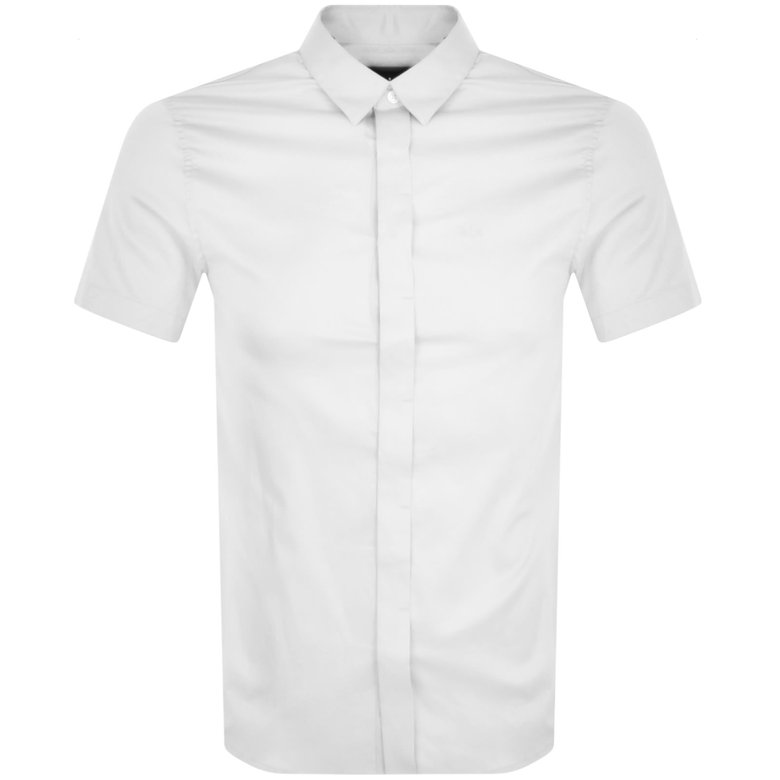 Armani Exchange Regular Fit Short Sleeve Shirt In White