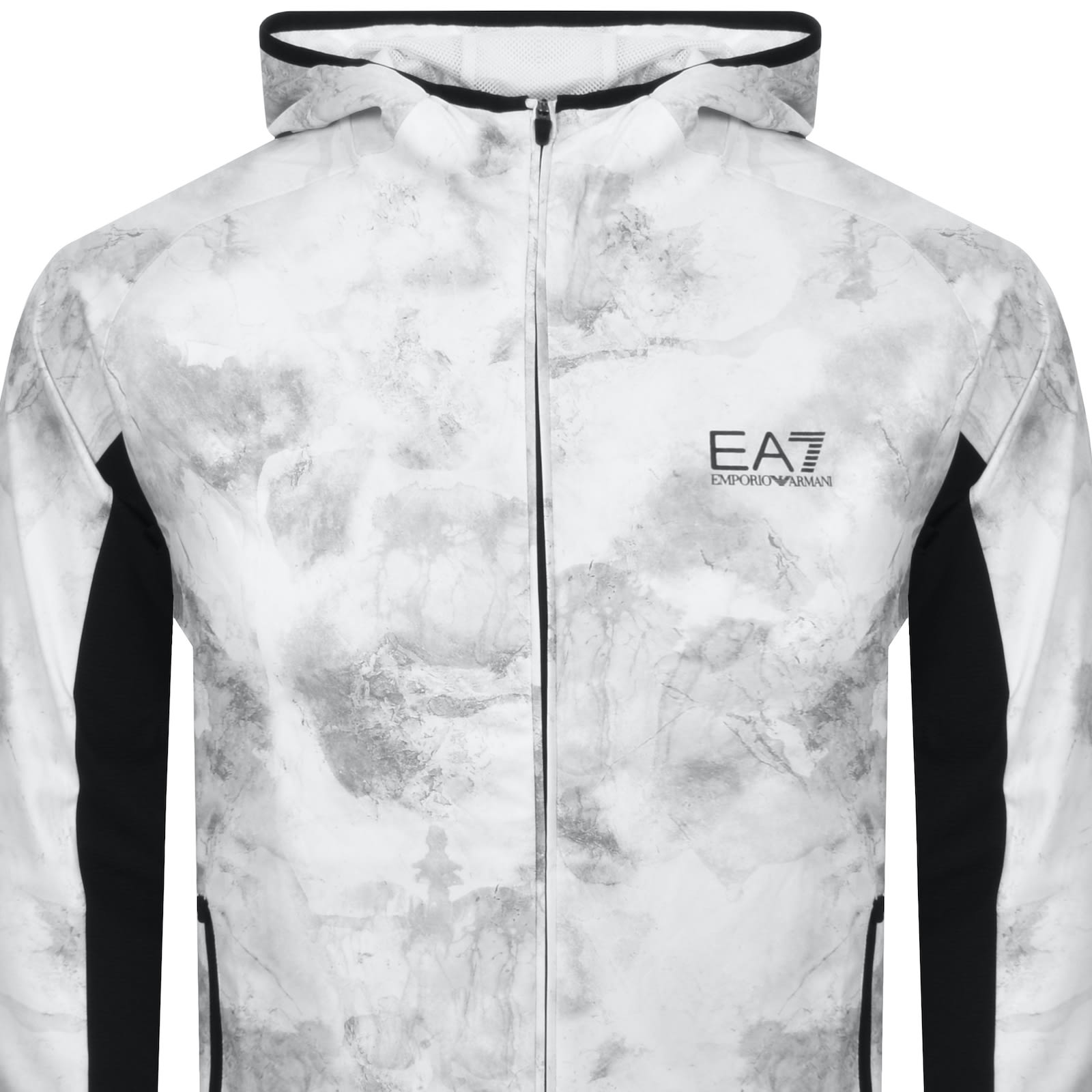 Ea7 Dynamic Athlete Hooded Sweatshirt In Vigor7 Technical Fabric In White