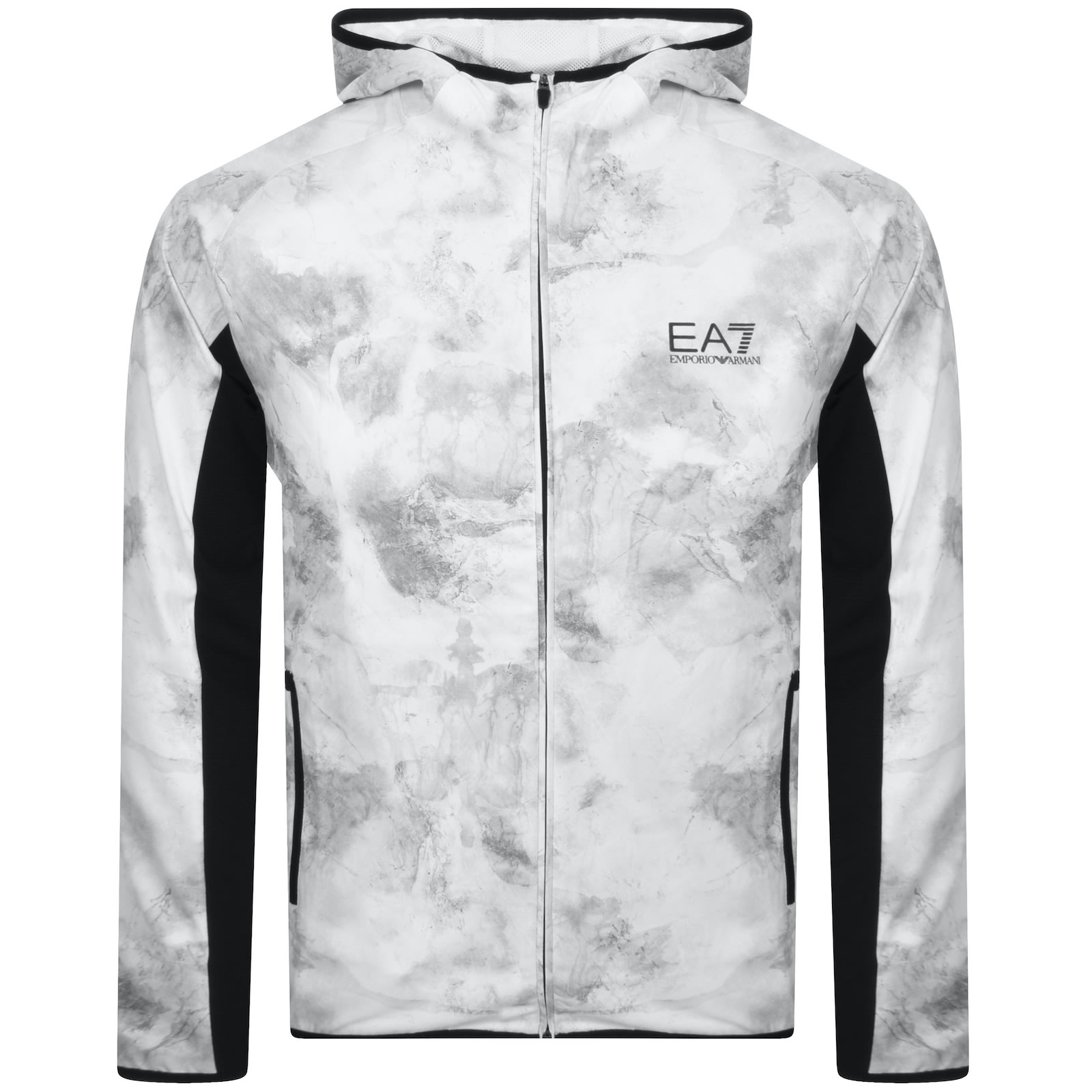 Ea7 Dynamic Athlete Hooded Sweatshirt In Vigor7 Technical Fabric In White