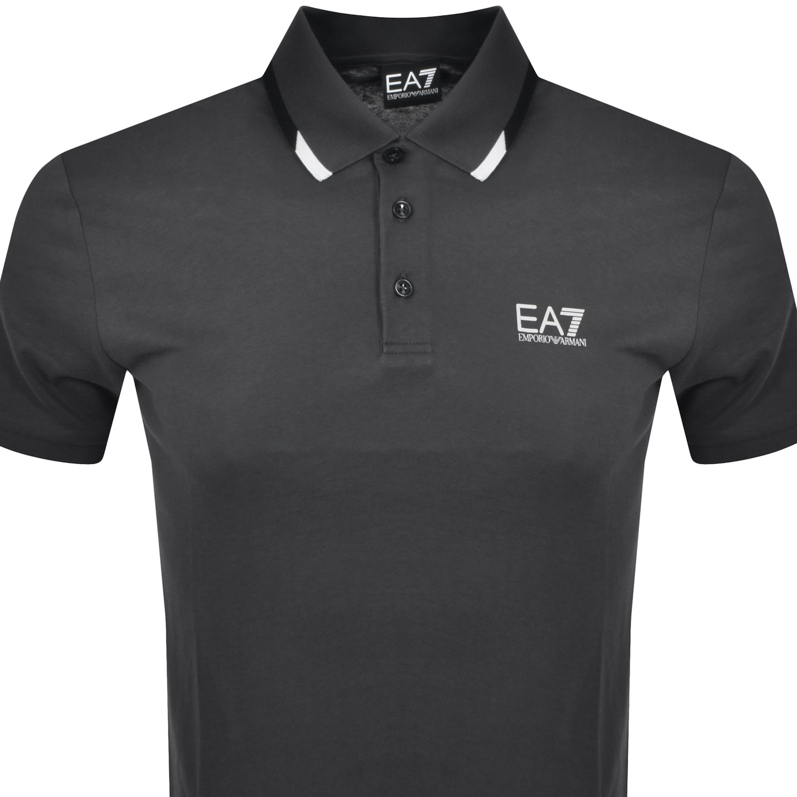 Ea7 Emporio Armani Tipped Polo Grey In Grey
