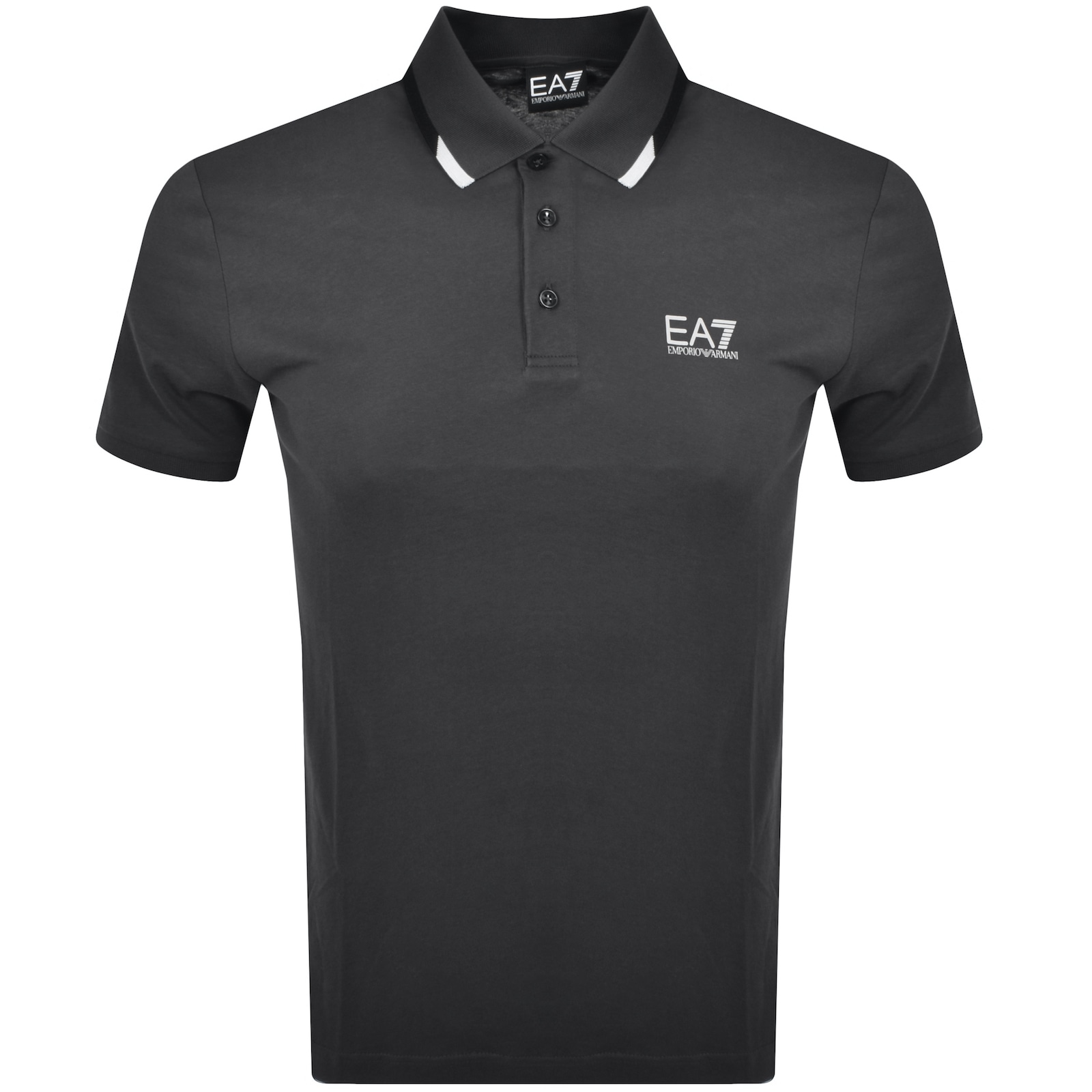 Ea7 Emporio Armani Tipped Polo Grey In Grey