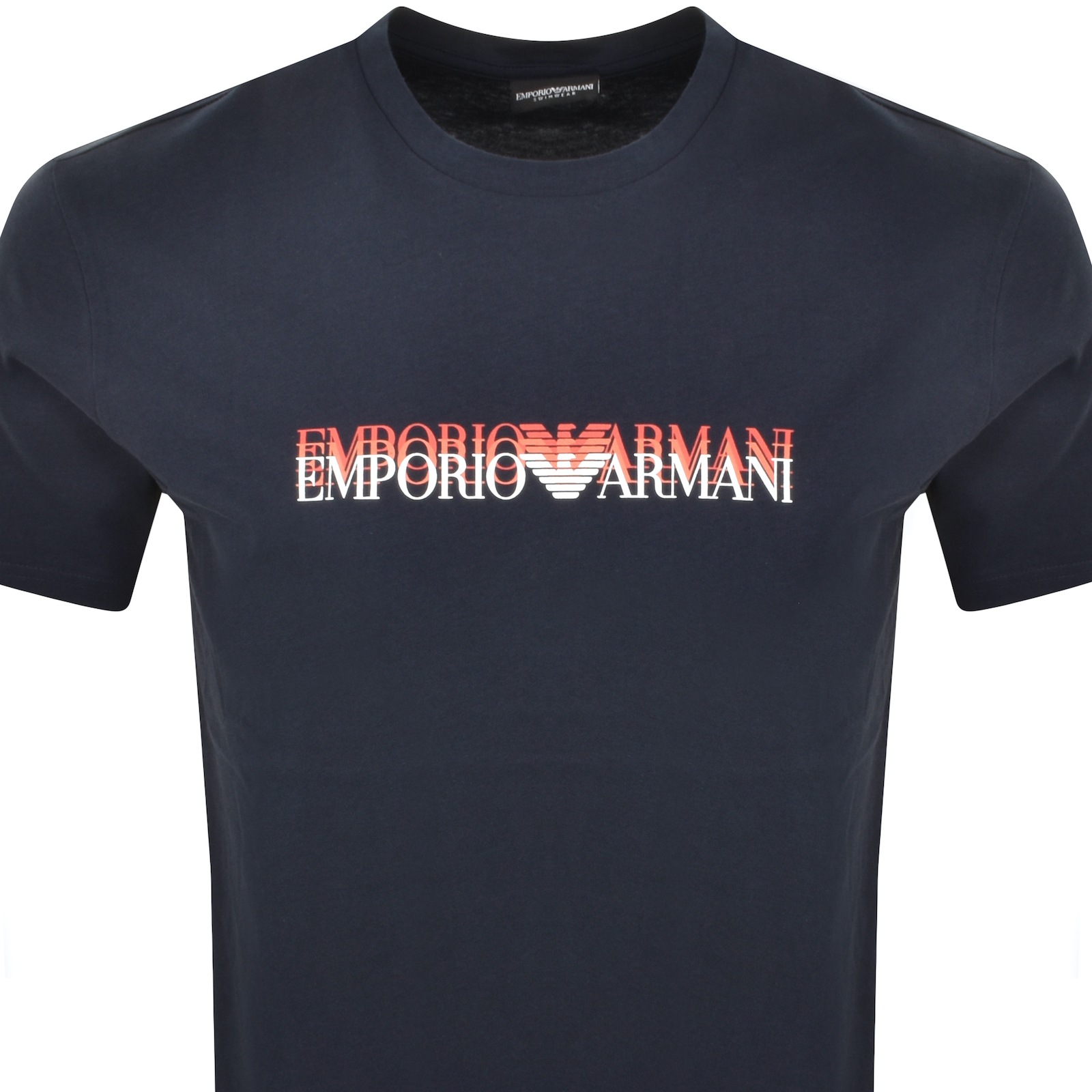 Armani Collezioni Emporio Armani Short Sleeve Logo T Shirt Navy In Blue