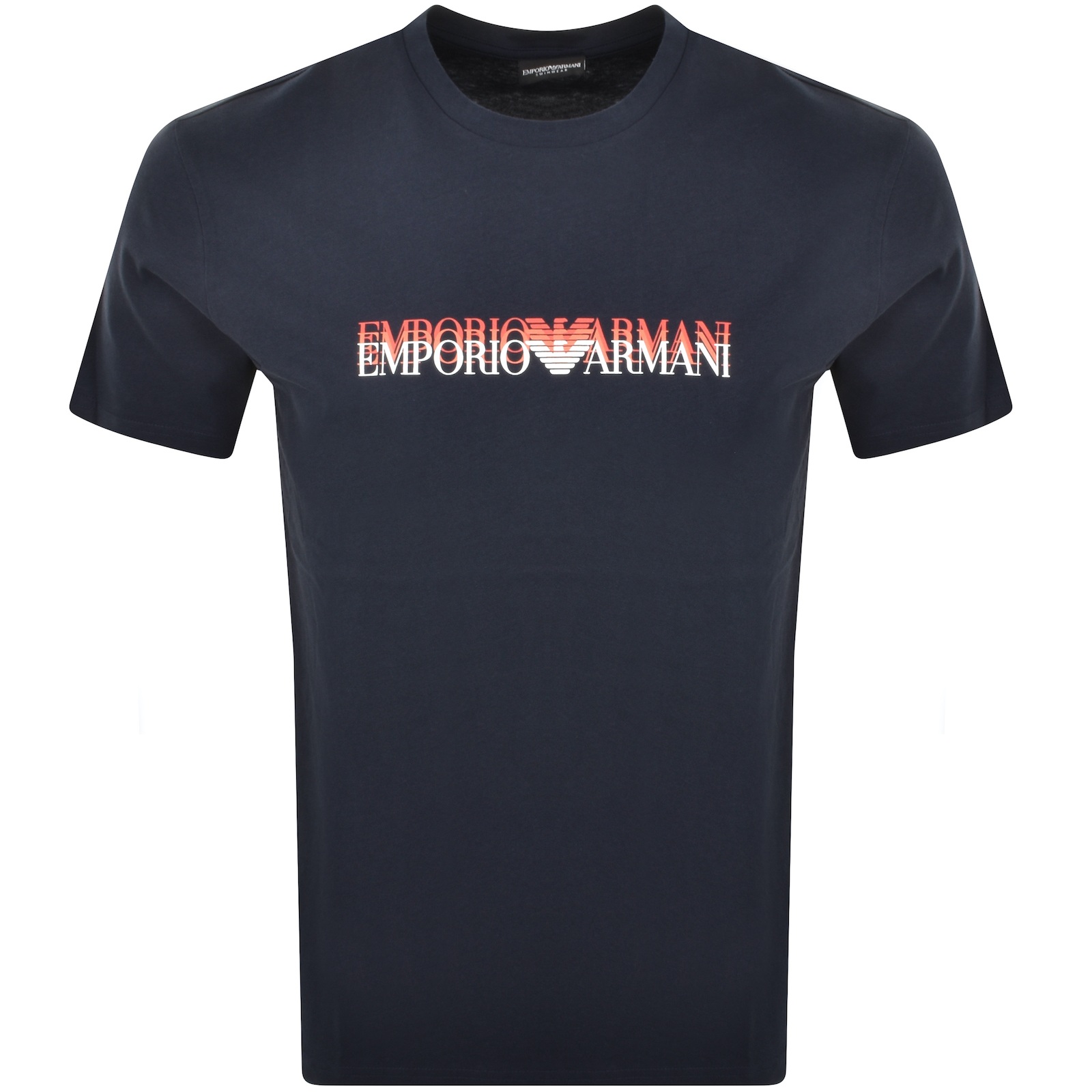 Armani Collezioni Emporio Armani Short Sleeve Logo T Shirt Navy In Blue