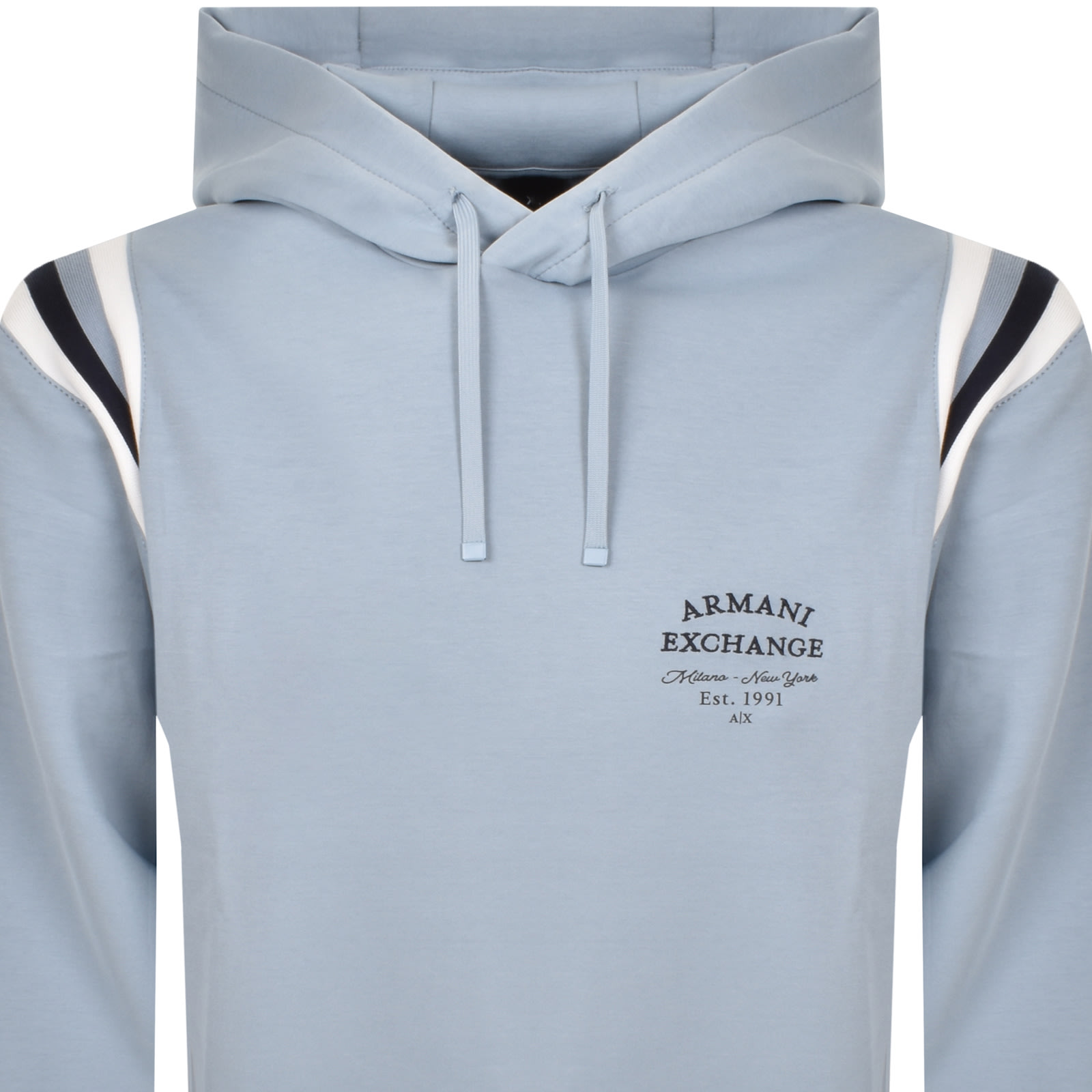 Armani Exchange Cotton Blend Hoodie Blue In Blue