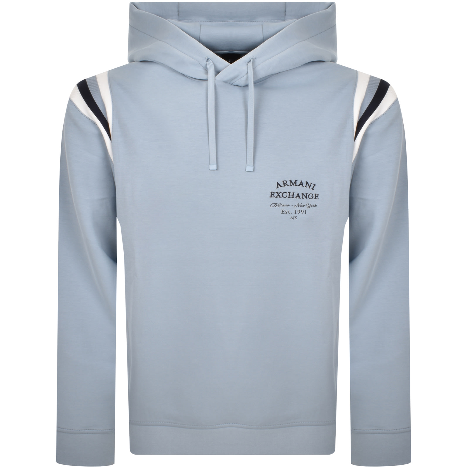 Armani Exchange Cotton Blend Hoodie Blue In Blue