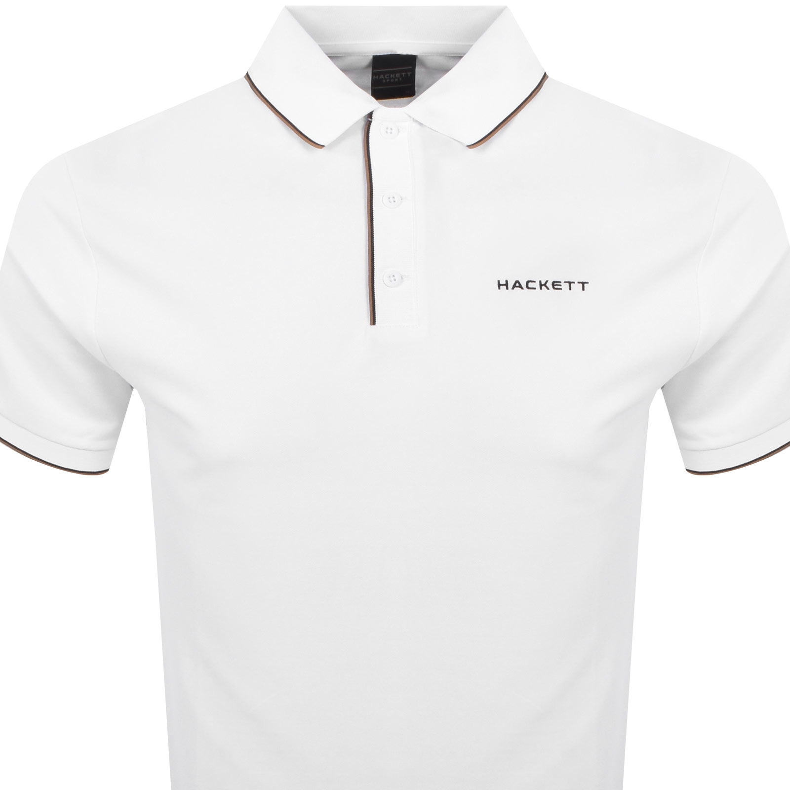 HACKETT HACKETT HERITAGE RESORT LOGO TIPPED POLO WHITE
