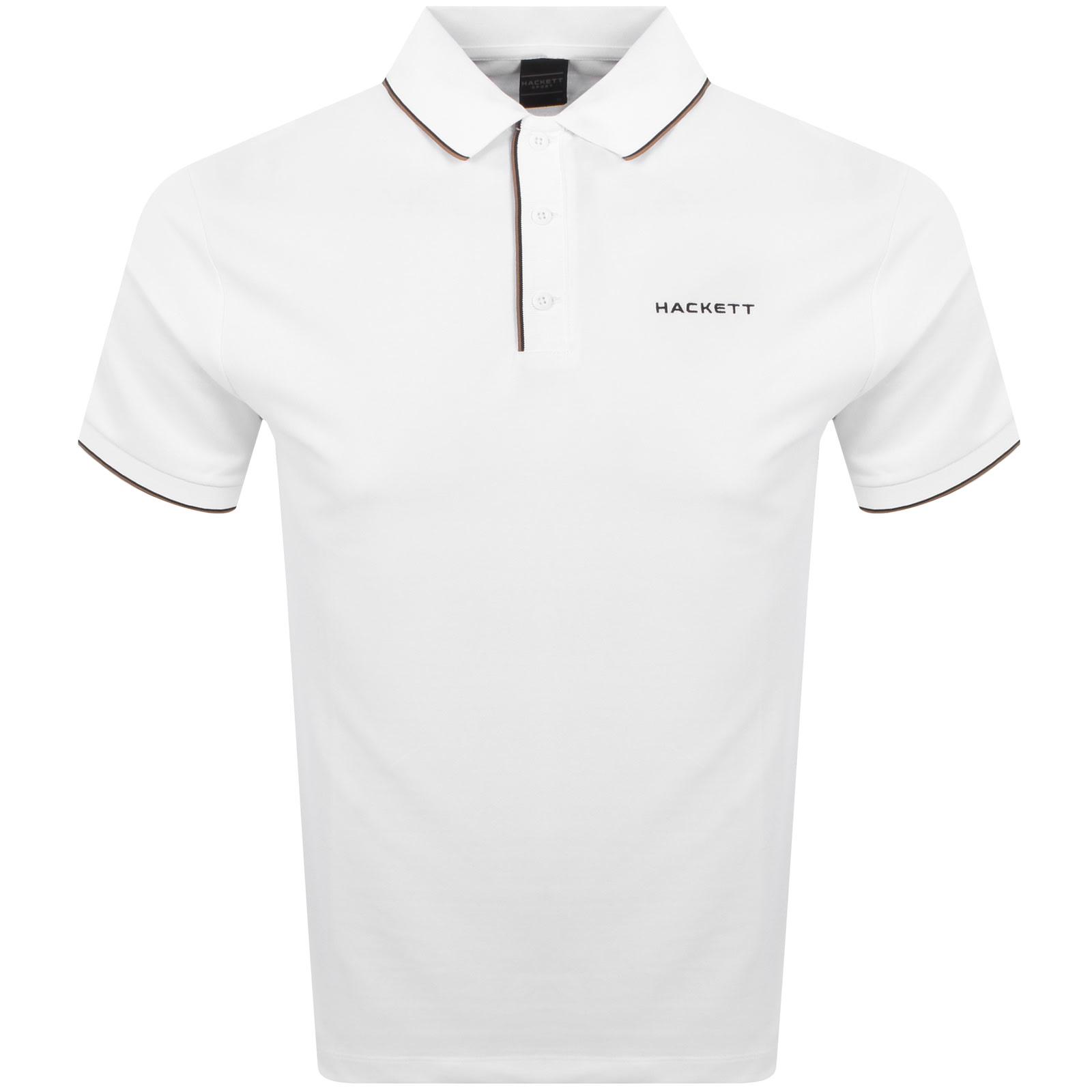 HACKETT HACKETT HERITAGE RESORT LOGO TIPPED POLO WHITE