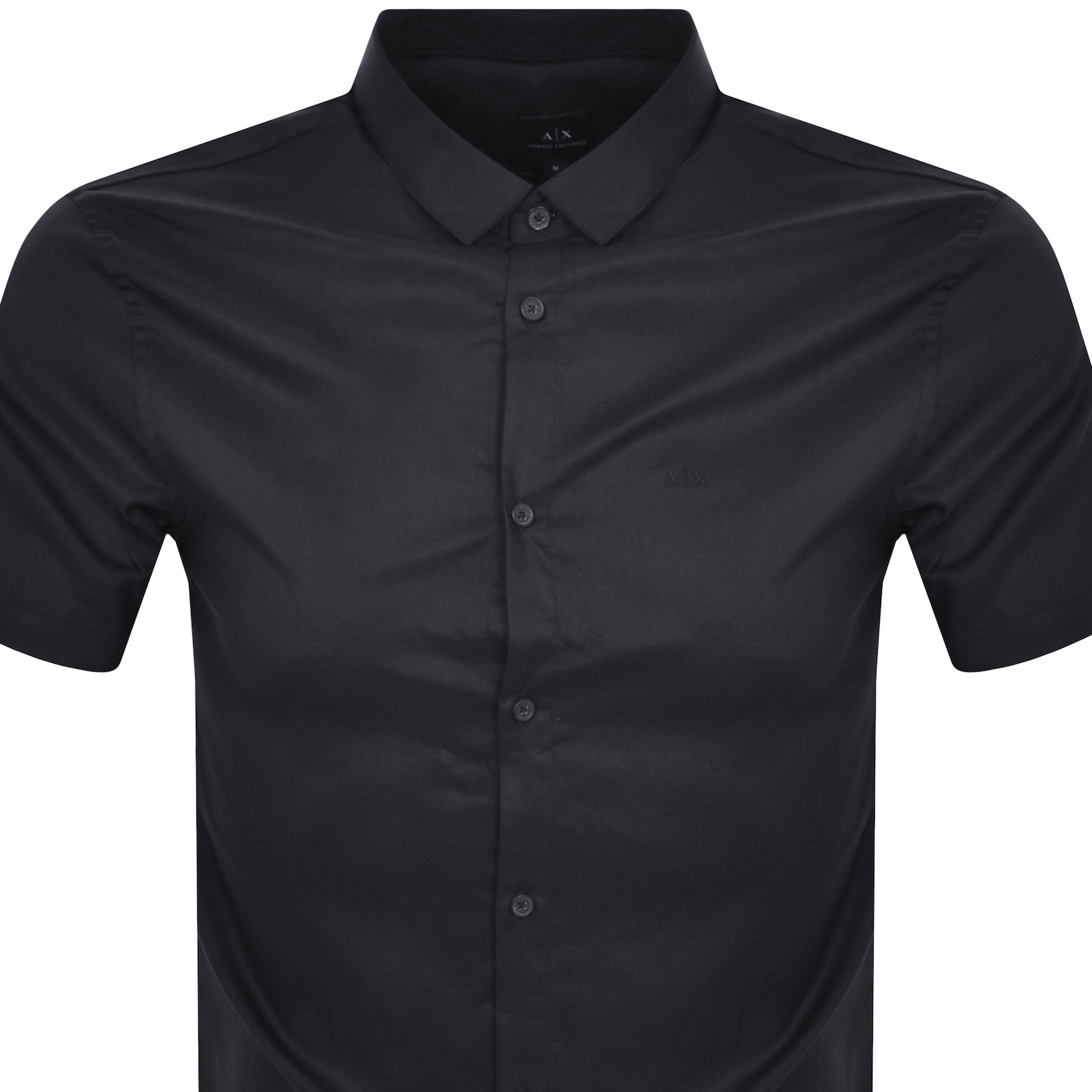 Armani Exchange Slim Fit Short Sleeved Shirt Navy In Navy