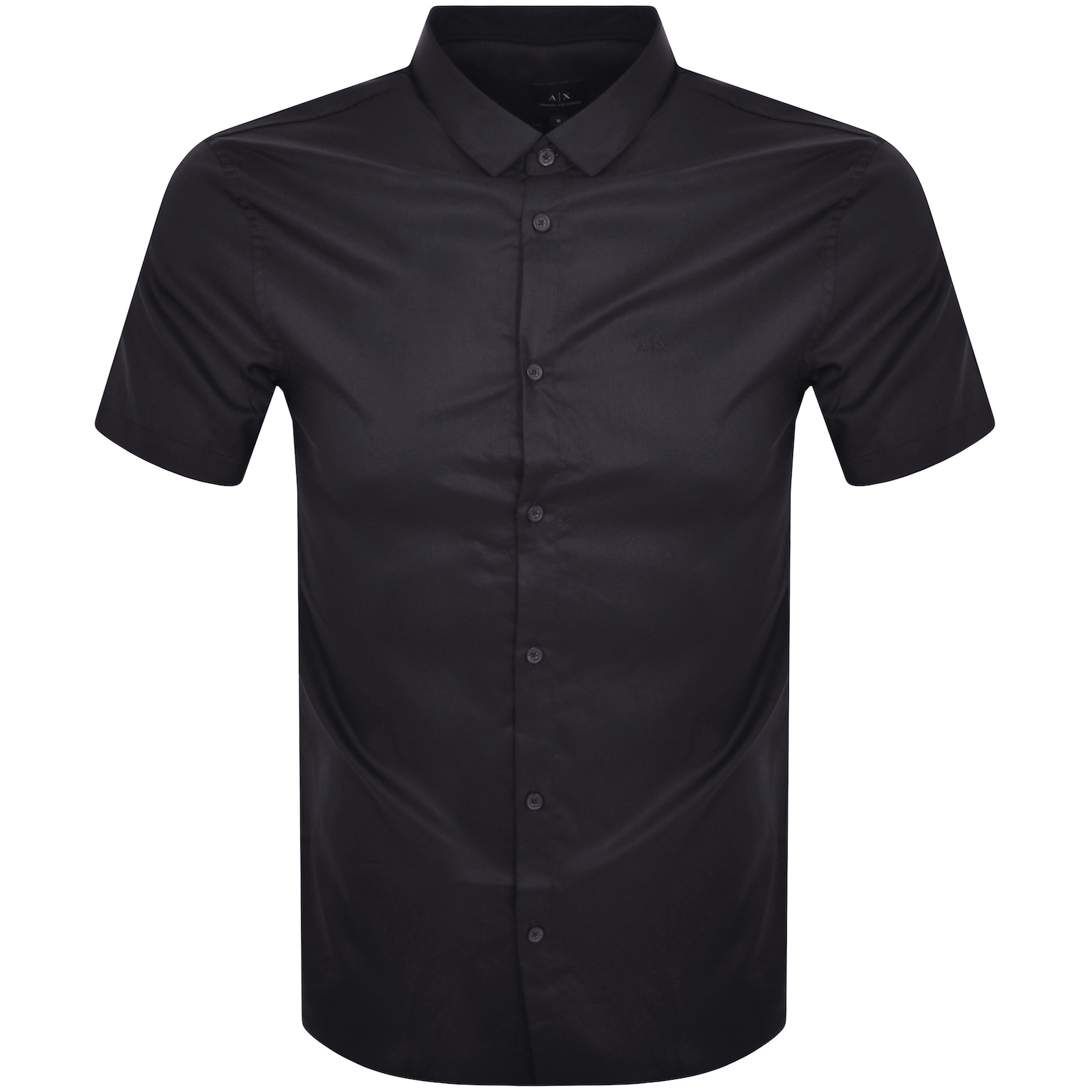Armani Exchange Slim Fit Short Sleeved Shirt Navy In Navy