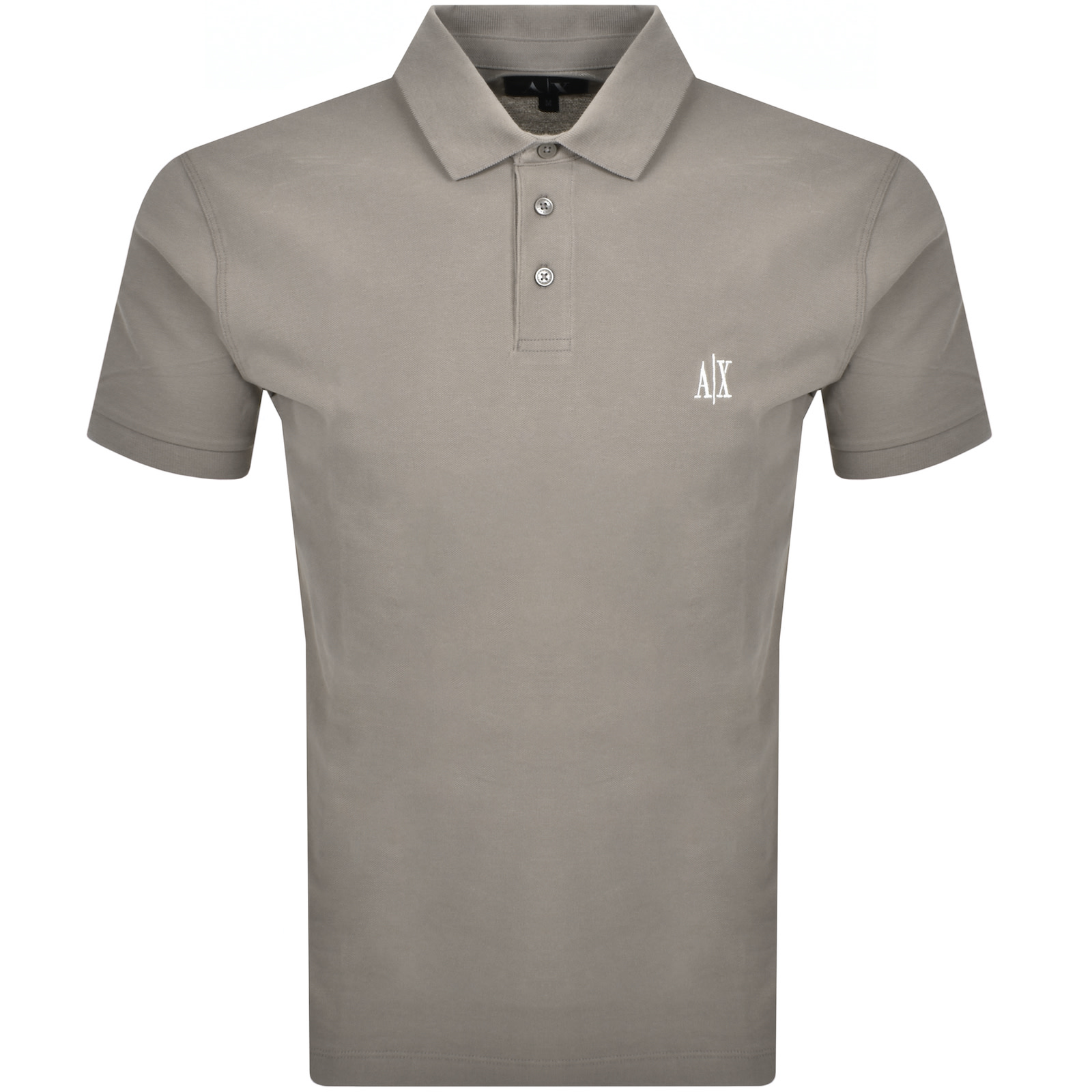 Armani Exchange Logo Polo T Shirt Brown In Gold