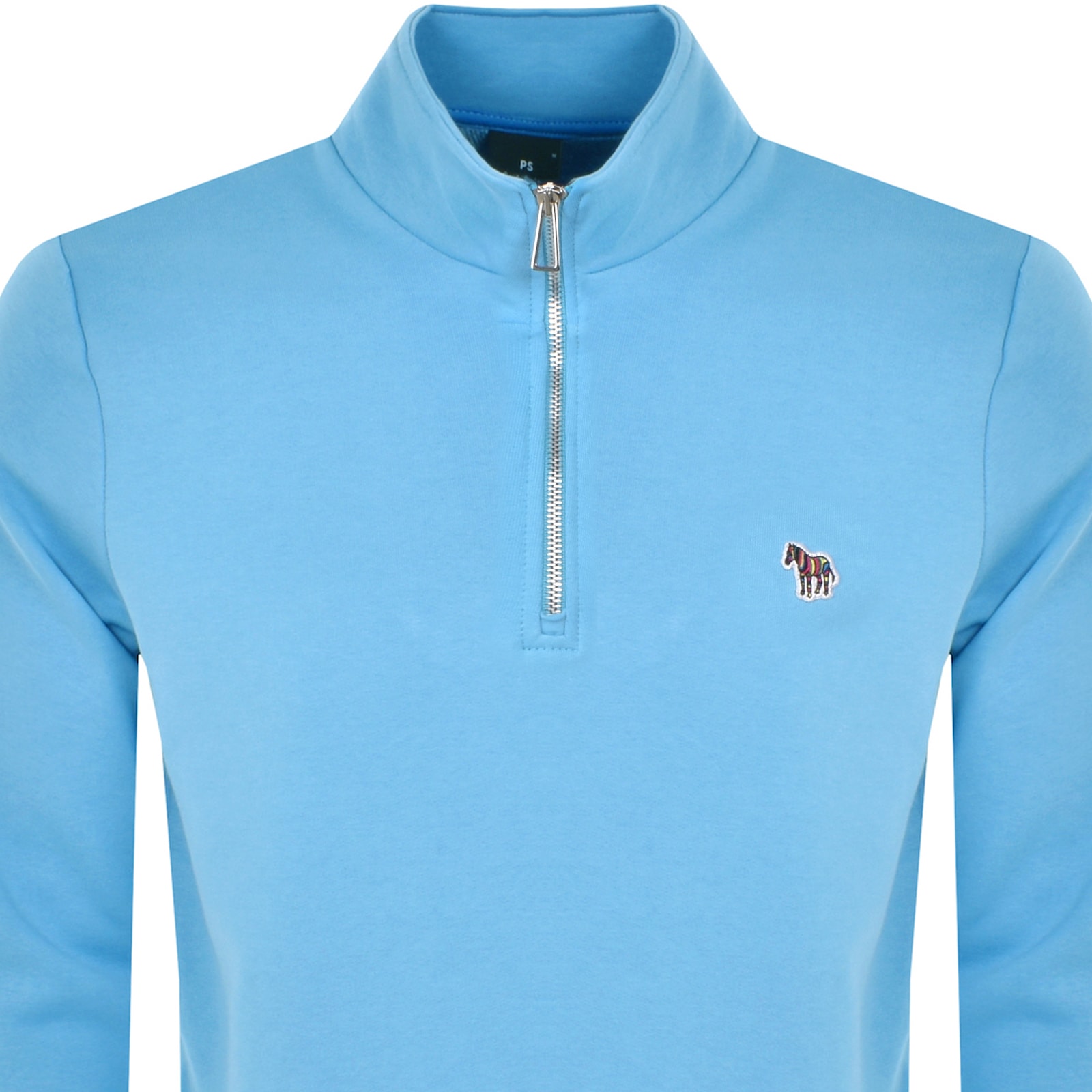 PAUL SMITH PAUL SMITH HALF ZIP ZEBRA SWEATSHIRT BLUE