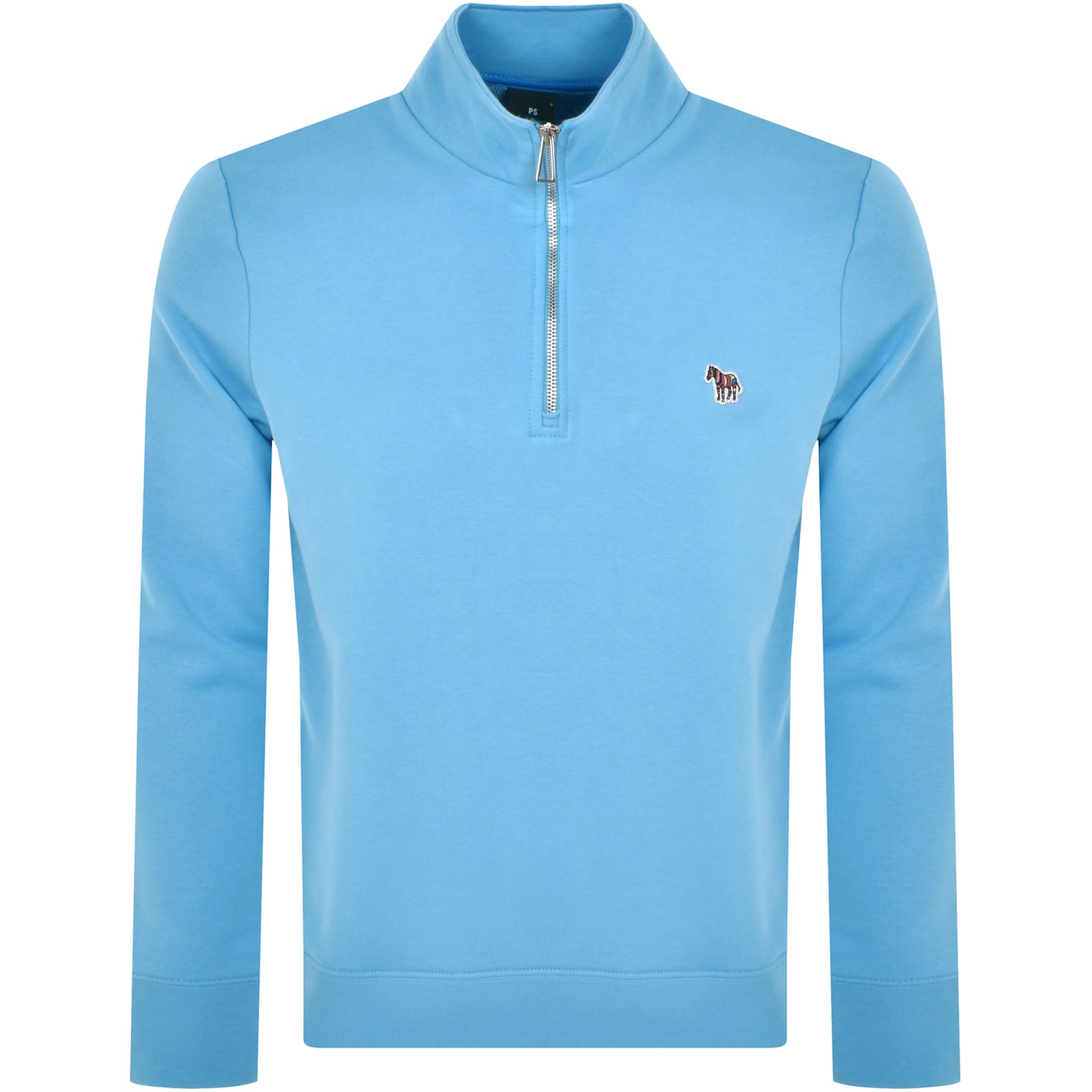 PAUL SMITH PAUL SMITH HALF ZIP ZEBRA SWEATSHIRT BLUE