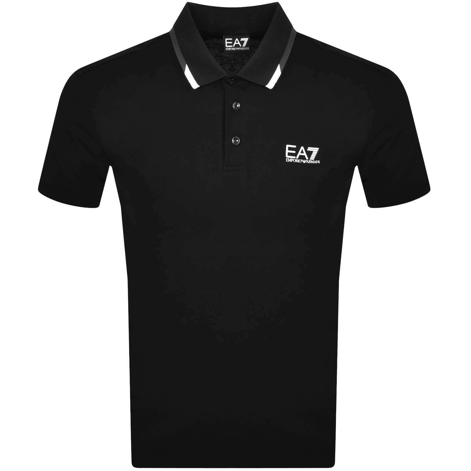 Ea7 Emporio Armani Tipped Polo Black In Black