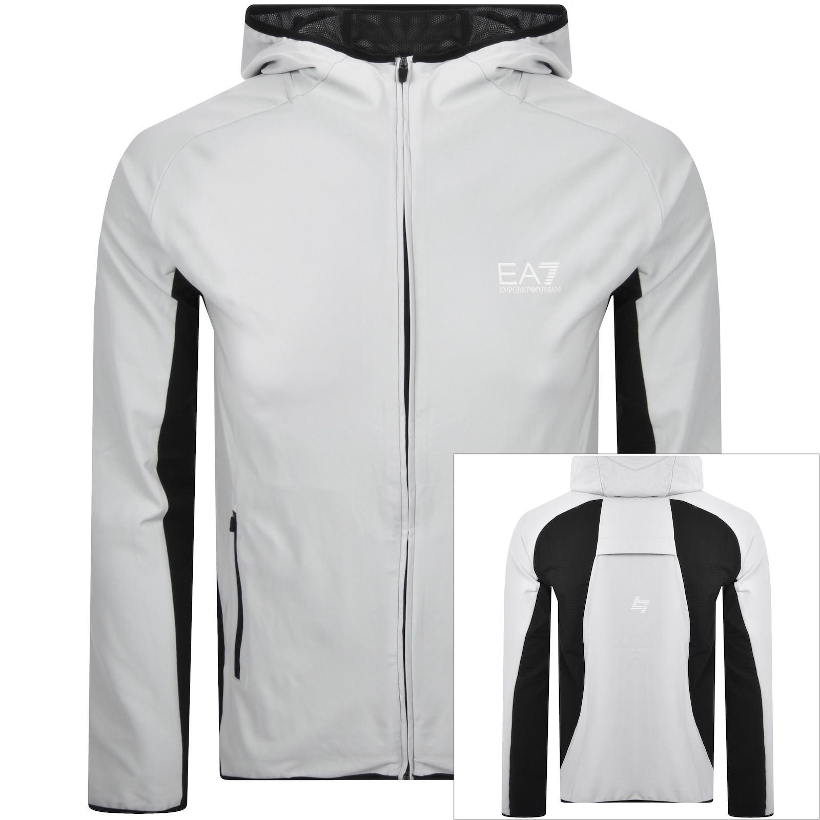 Ea7 Emporio Armani Logo Hoodie Grey In Gray