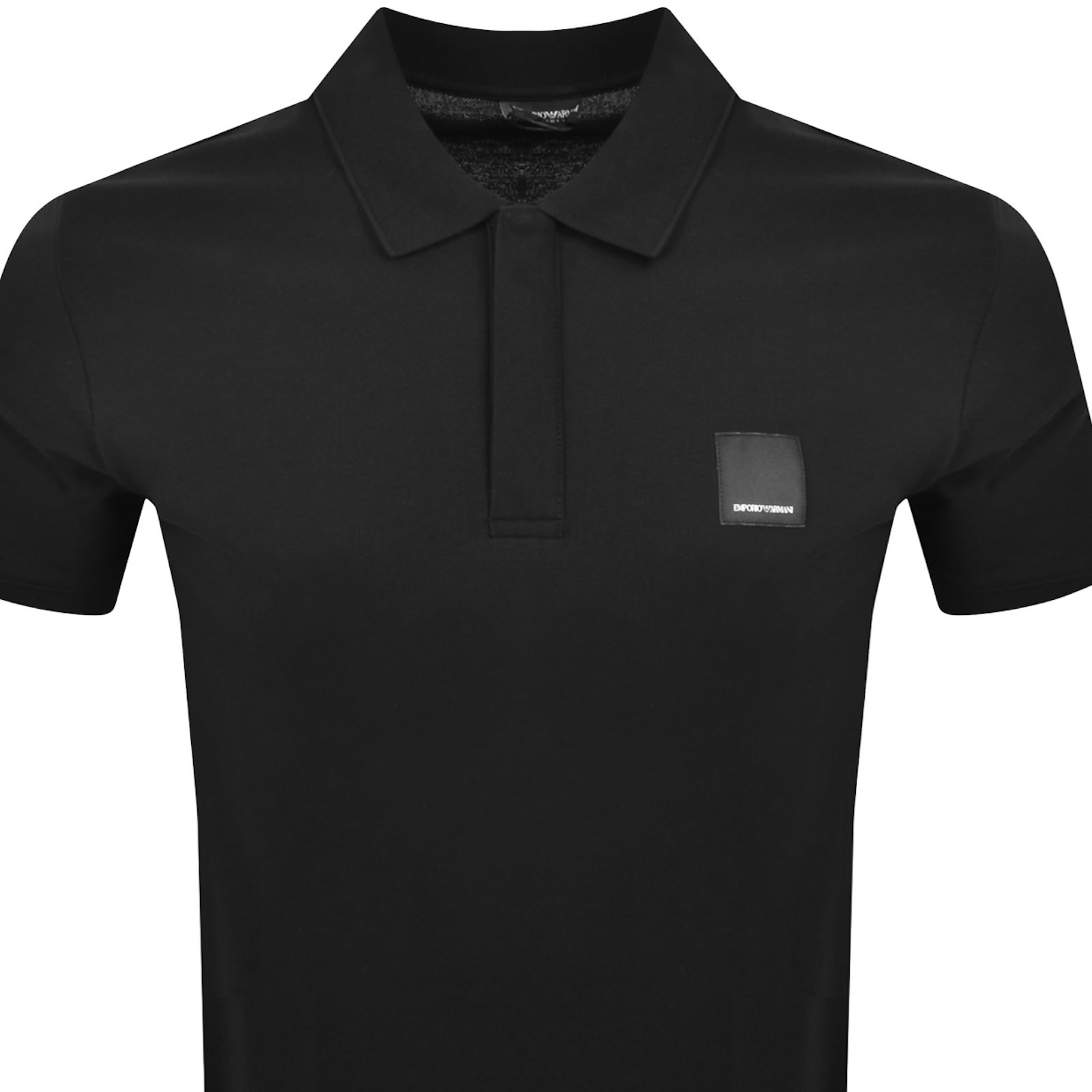 Armani Collezioni Emporio Armani Quarter Zip Polo T Shirt Black In Black