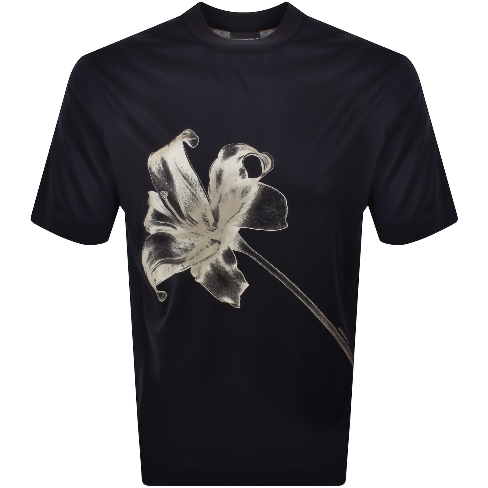 Shop Armani Collezioni Emporio Armani Short Sleeve Logo T Shirt Navy