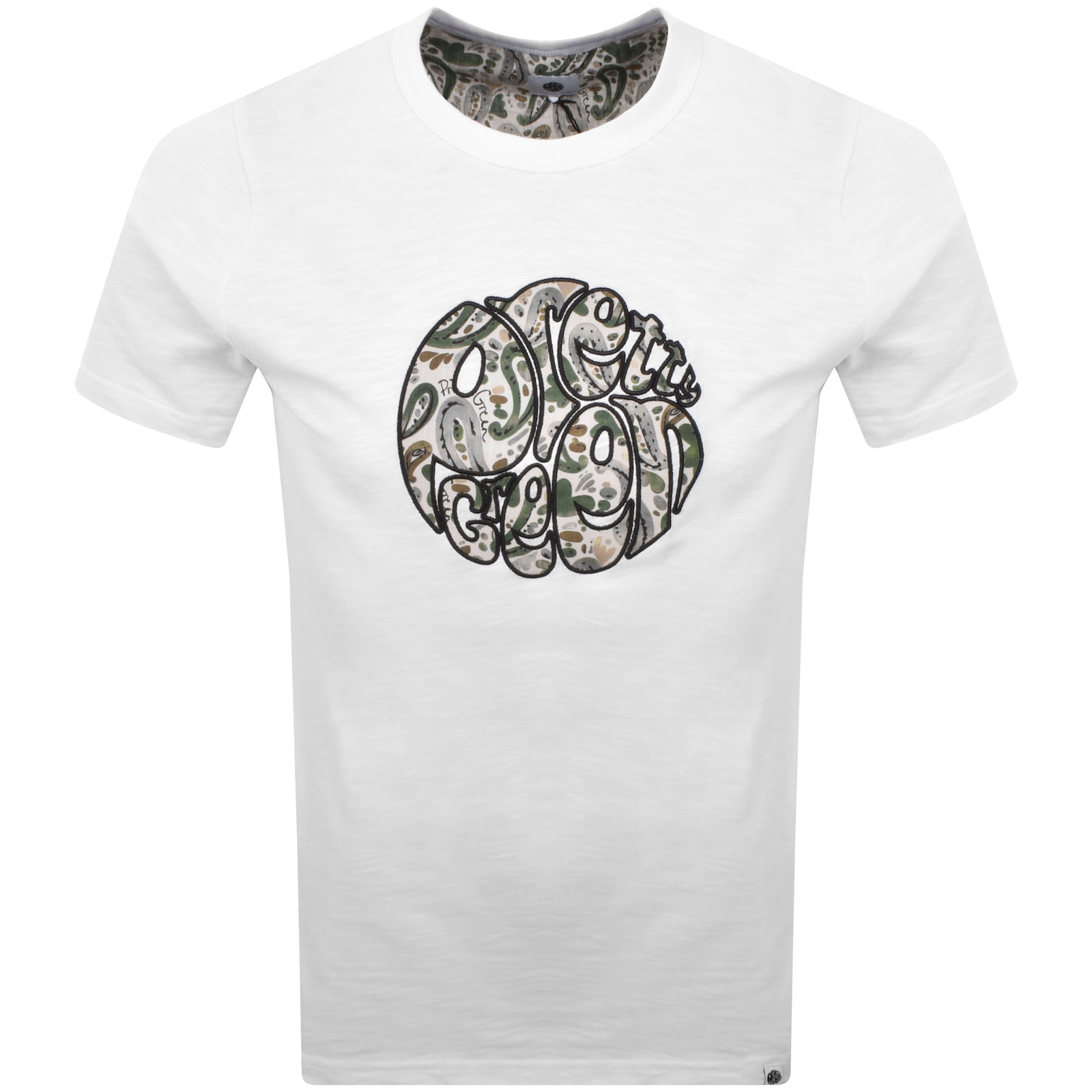 Pretty Green Aquarelle Paisley T Shirt White In White