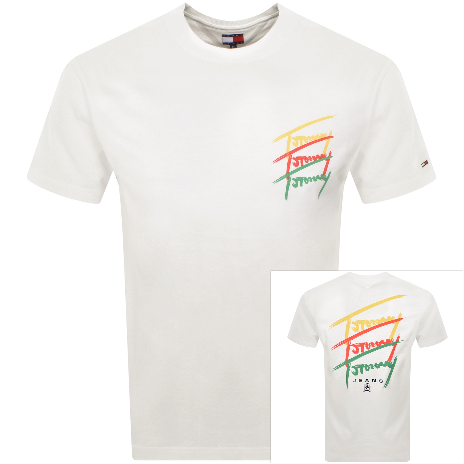 Tommy Jeans Twisted Logo T Shirt White In White