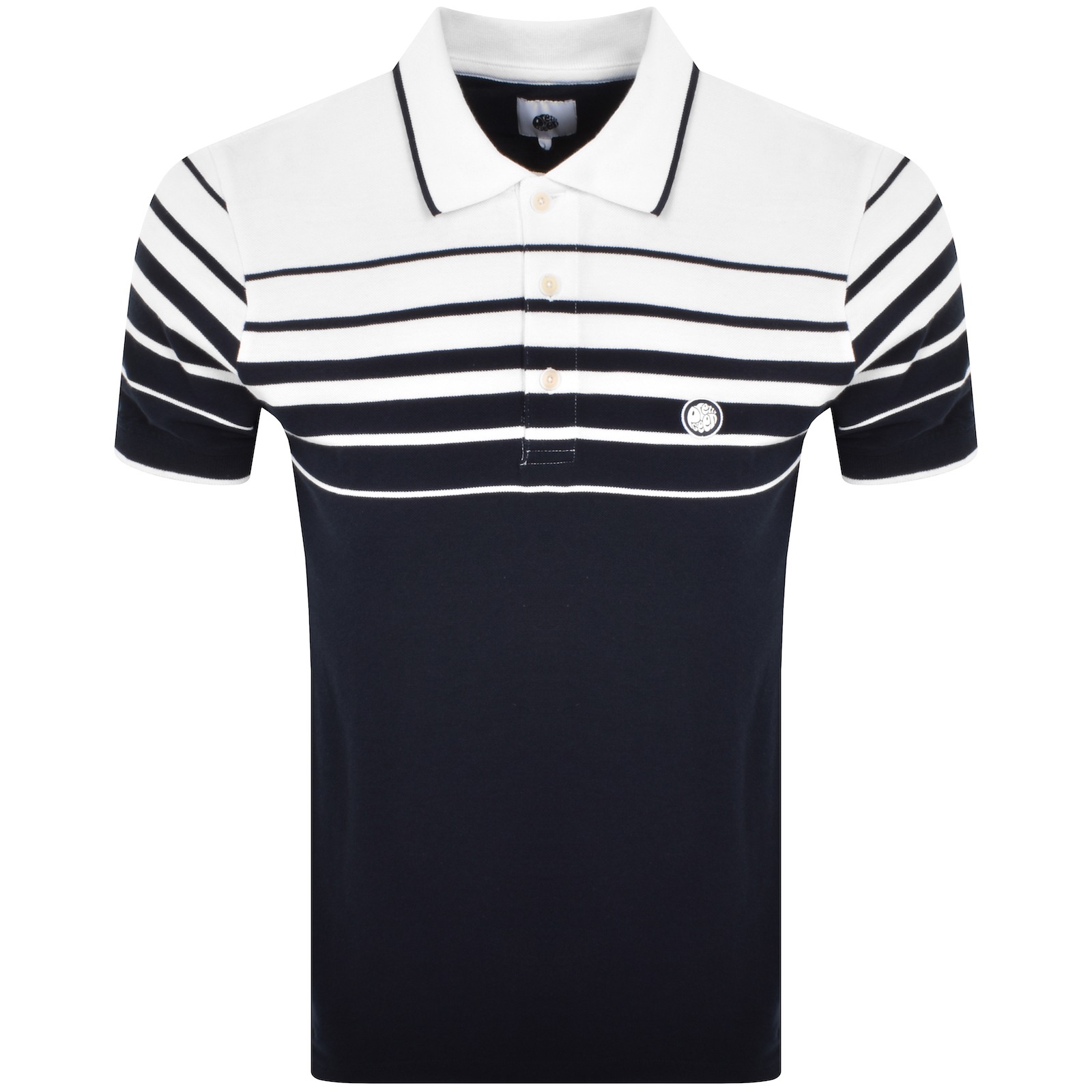 Pretty Green Adient Short Sleeve Polo Shi In Navy