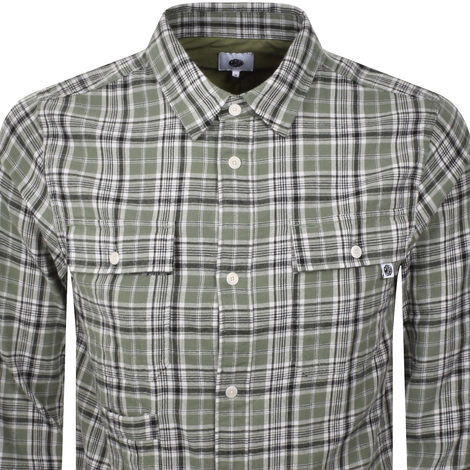 Pretty Green Thornley Check Shirt Green In Gray