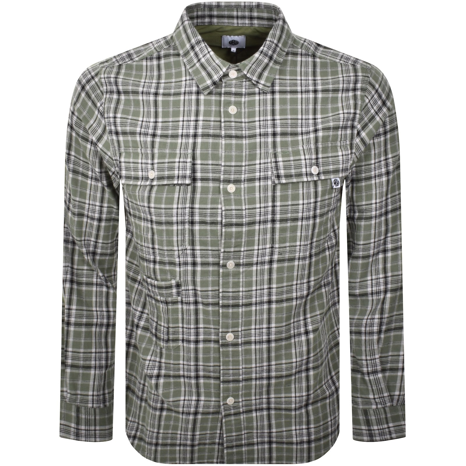 Pretty Green Thornley Check Shirt Green In Gray