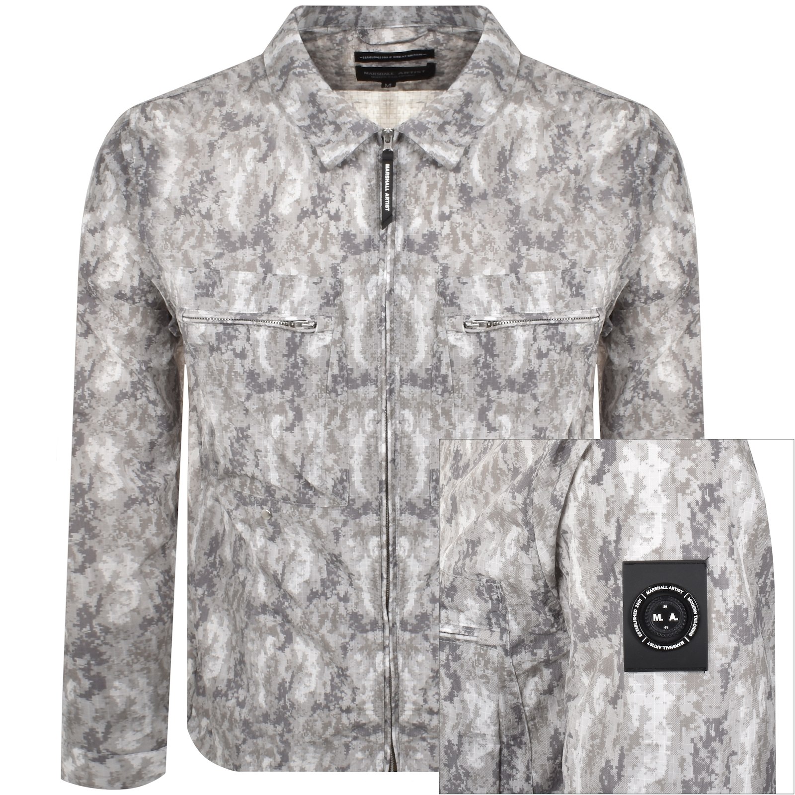 Marshall Artist Camo Erosion Overshirt Green In Gray
