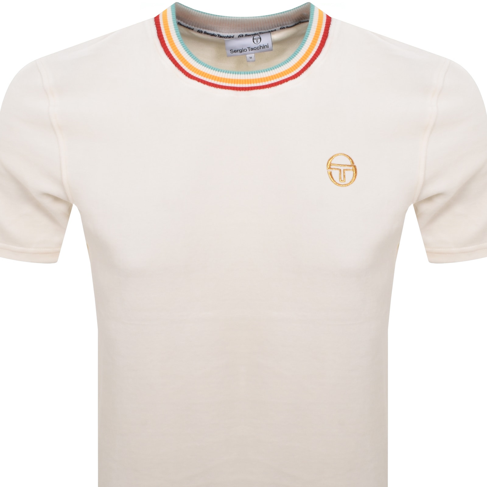 Sergio Tacchini Slice Velour T Shirt Gardenia In Cream