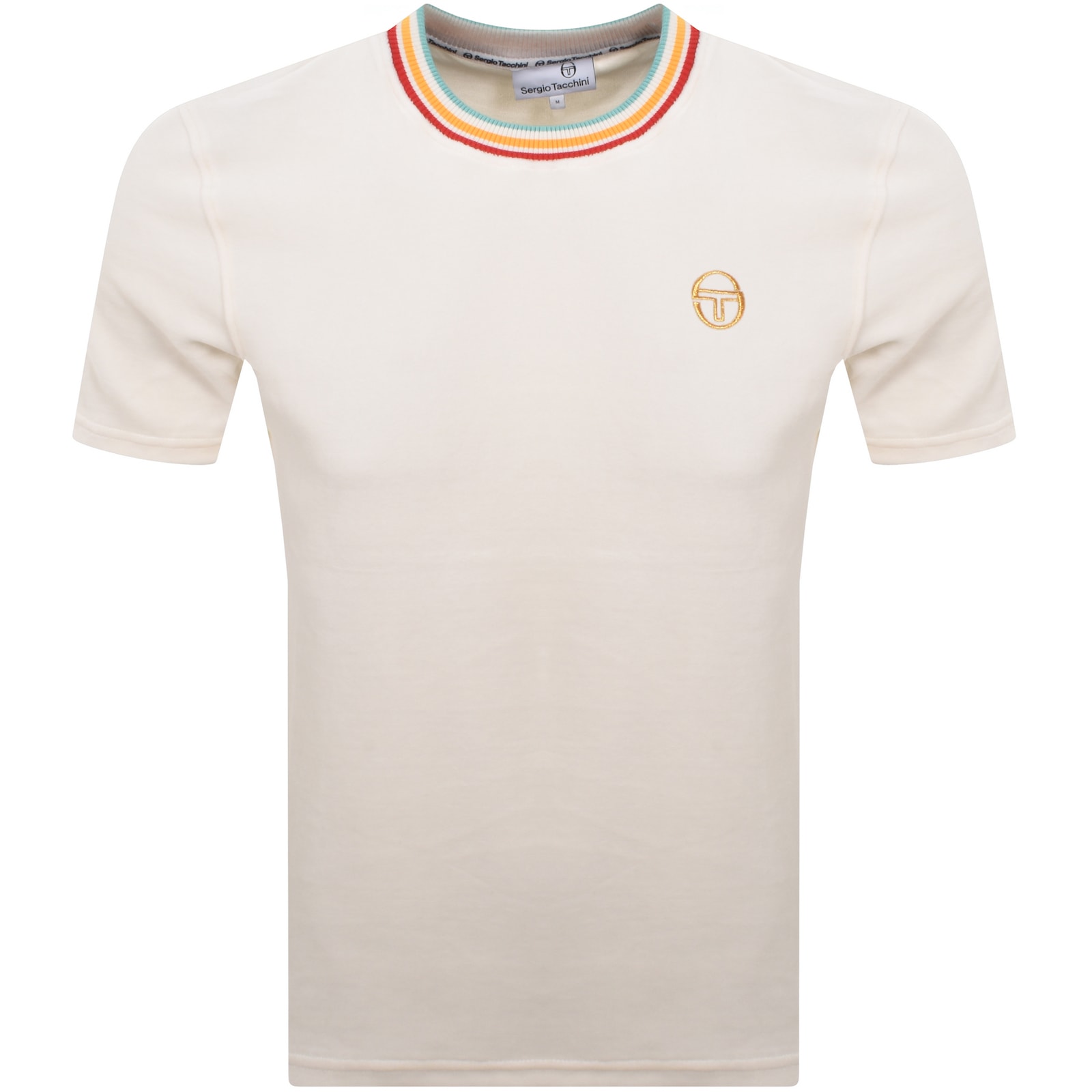 Sergio Tacchini Slice Velour T Shirt Gardenia In Cream