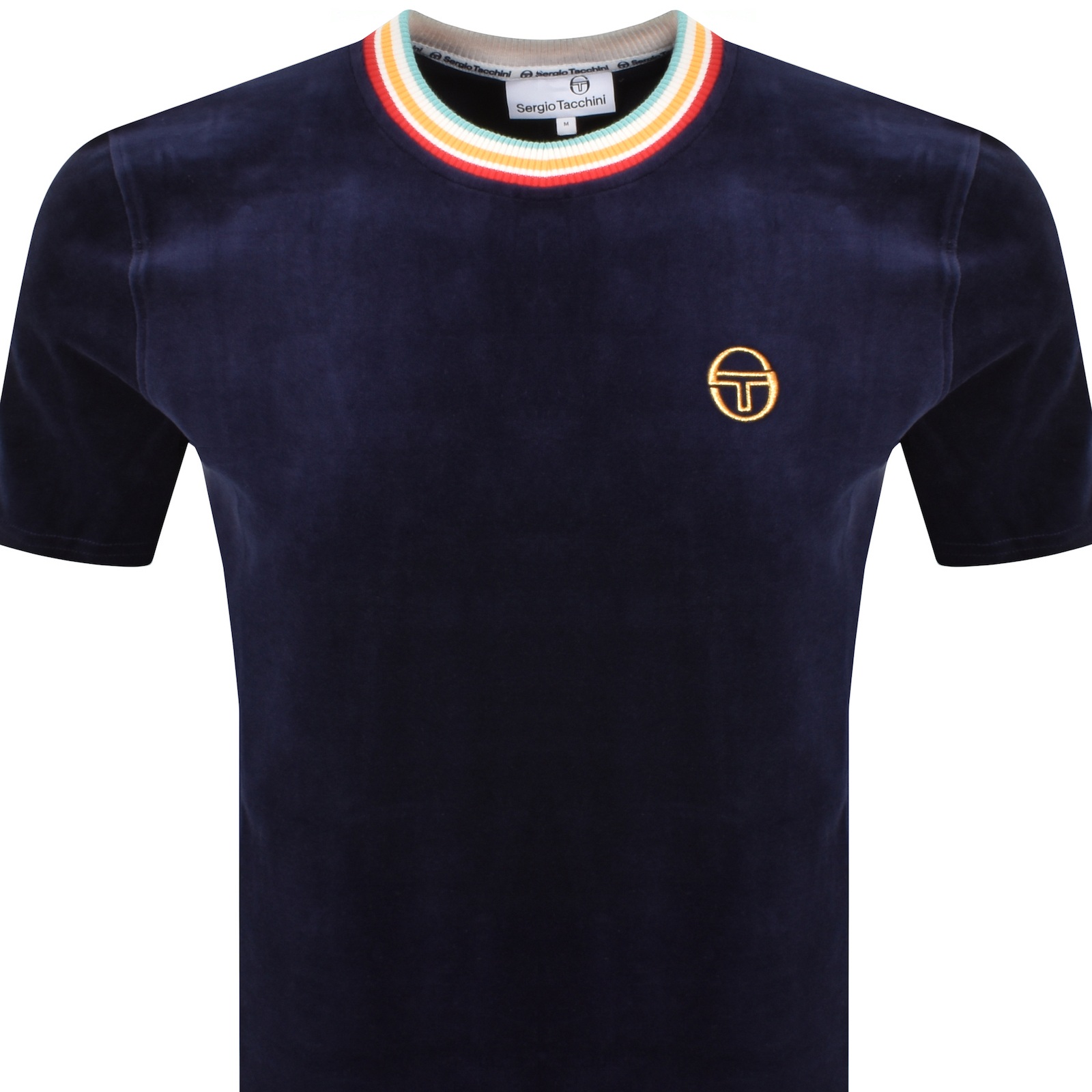 Sergio Tacchini Slice Velour T Shirt Navy In Navy