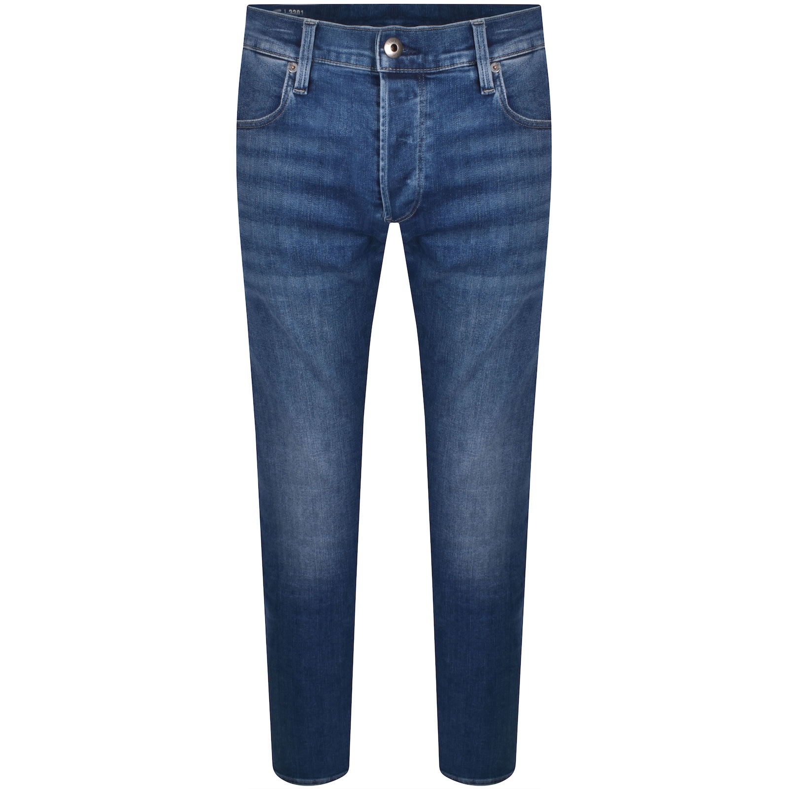 G-star 3301 Slim Fit Jeans Mid Wash Blue In Blue